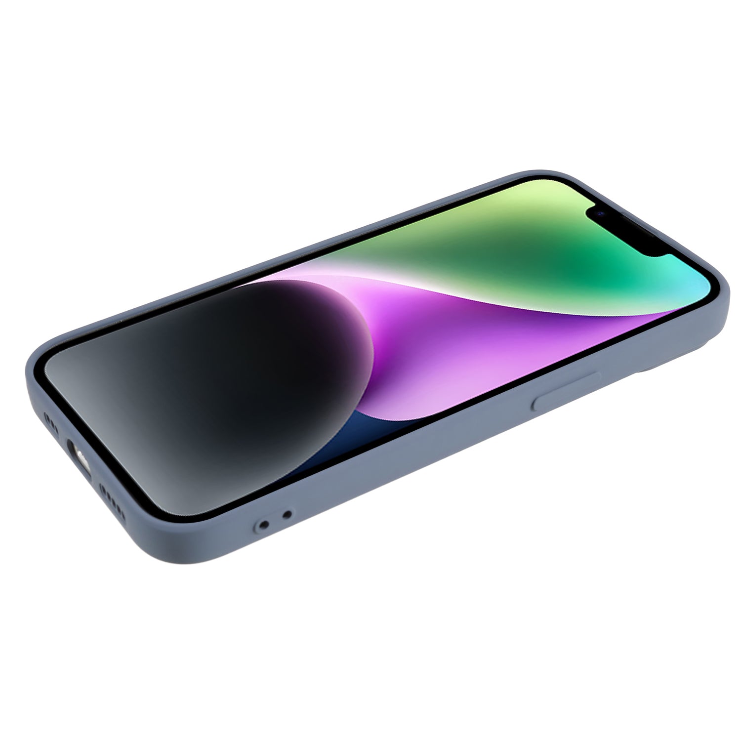 Fiber Lining Shell for iPhone 15 Candy Color Anti-drop TPU Phone Case Rubberized Phone Cover - Lavender Grey