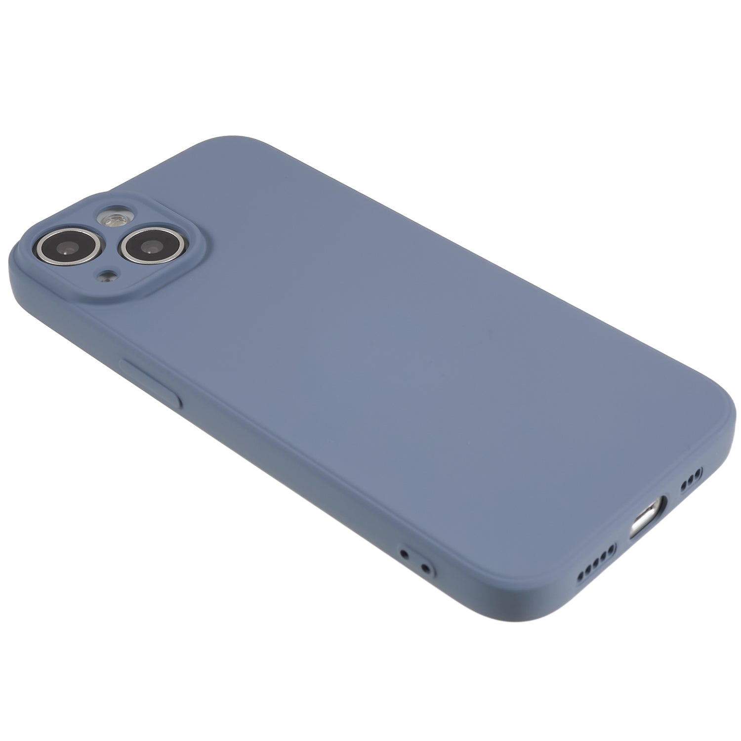 Fiber Lining Shell for iPhone 15 Candy Color Anti-drop TPU Phone Case Rubberized Phone Cover - Lavender Grey