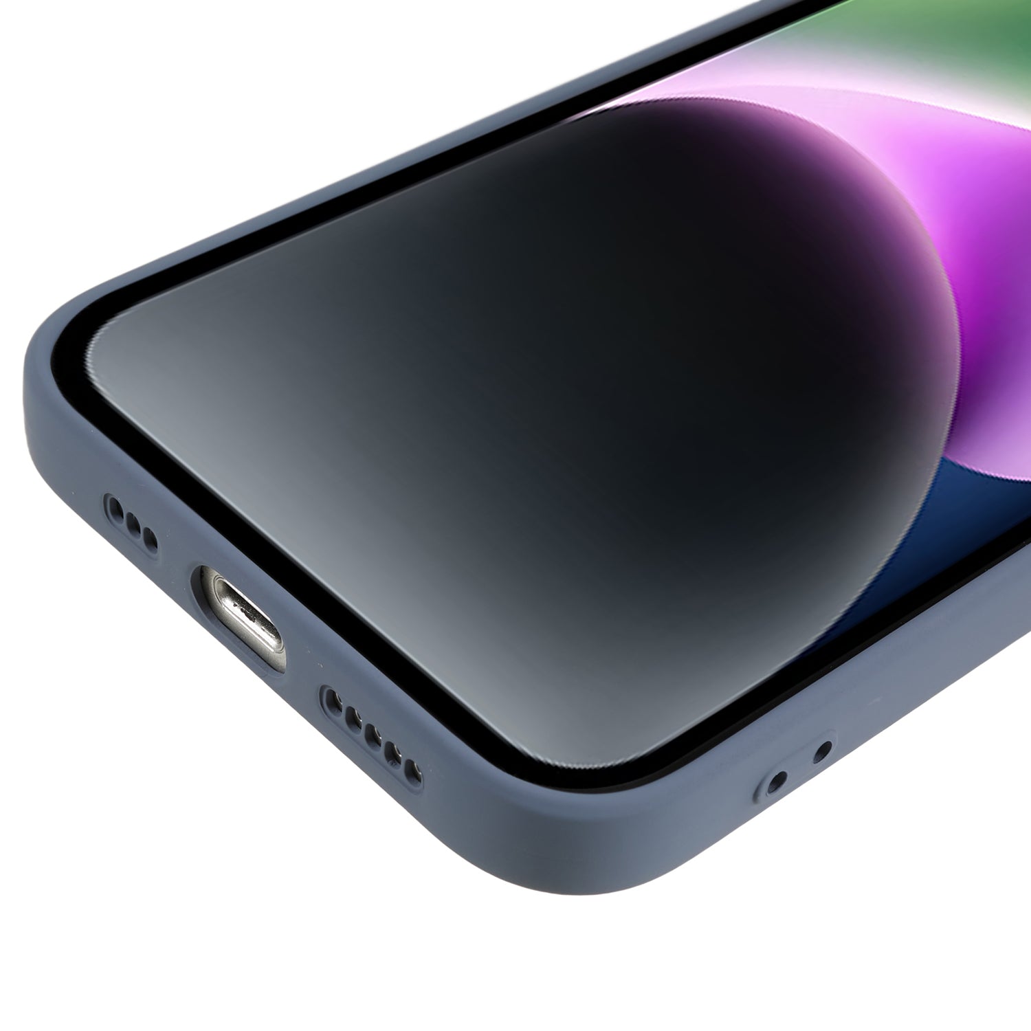 Fiber Lining Shell for iPhone 15 Candy Color Anti-drop TPU Phone Case Rubberized Phone Cover - Lavender Grey