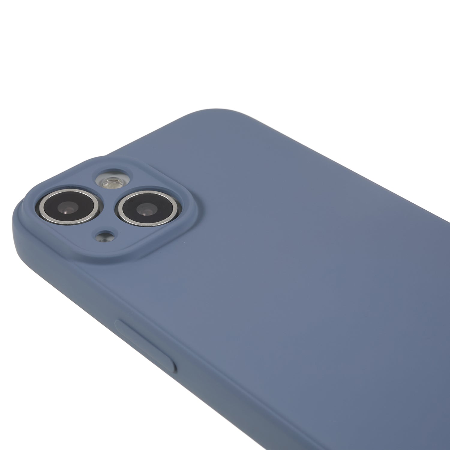 Fiber Lining Shell for iPhone 15 Candy Color Anti-drop TPU Phone Case Rubberized Phone Cover - Lavender Grey