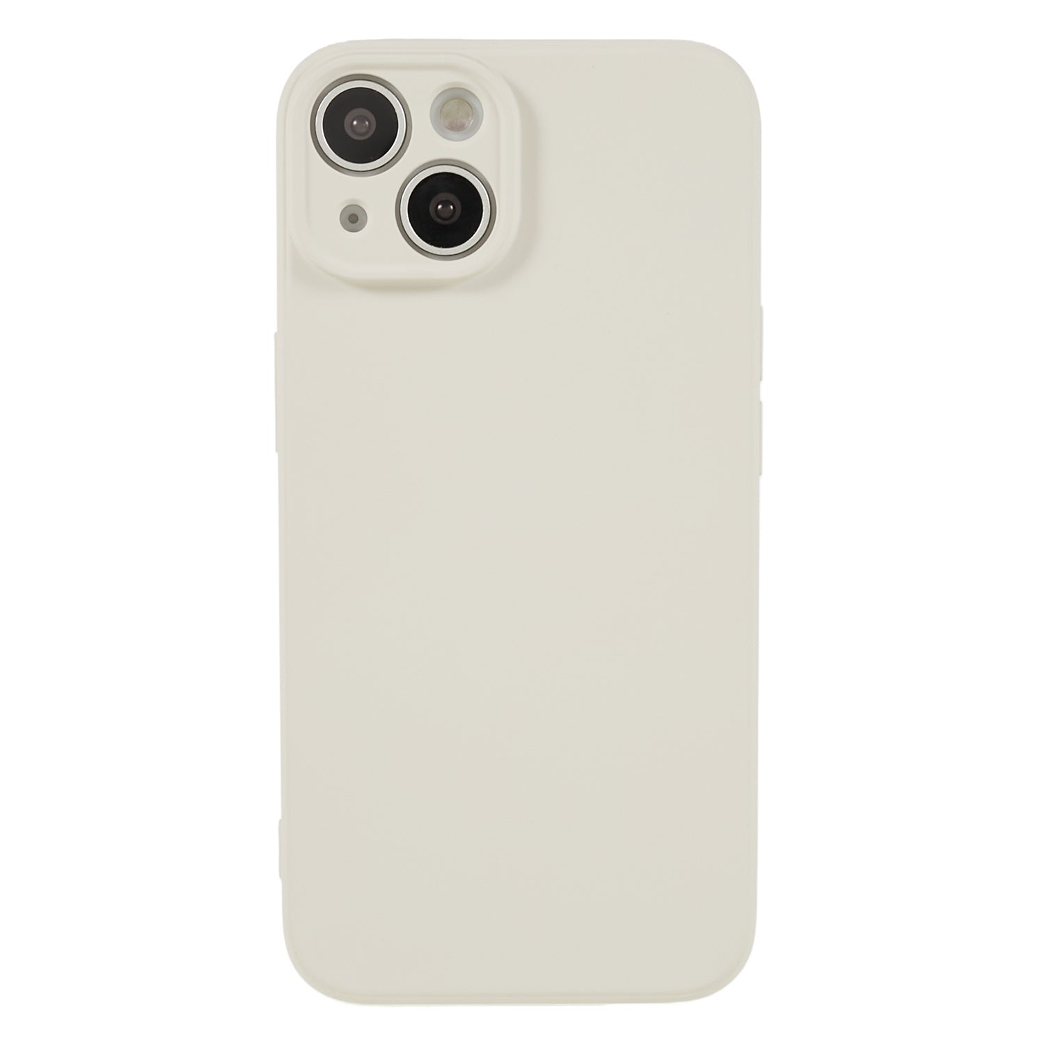 Fiber Lining Shell for iPhone 15 Candy Color Anti-drop TPU Phone Case Rubberized Phone Cover - White