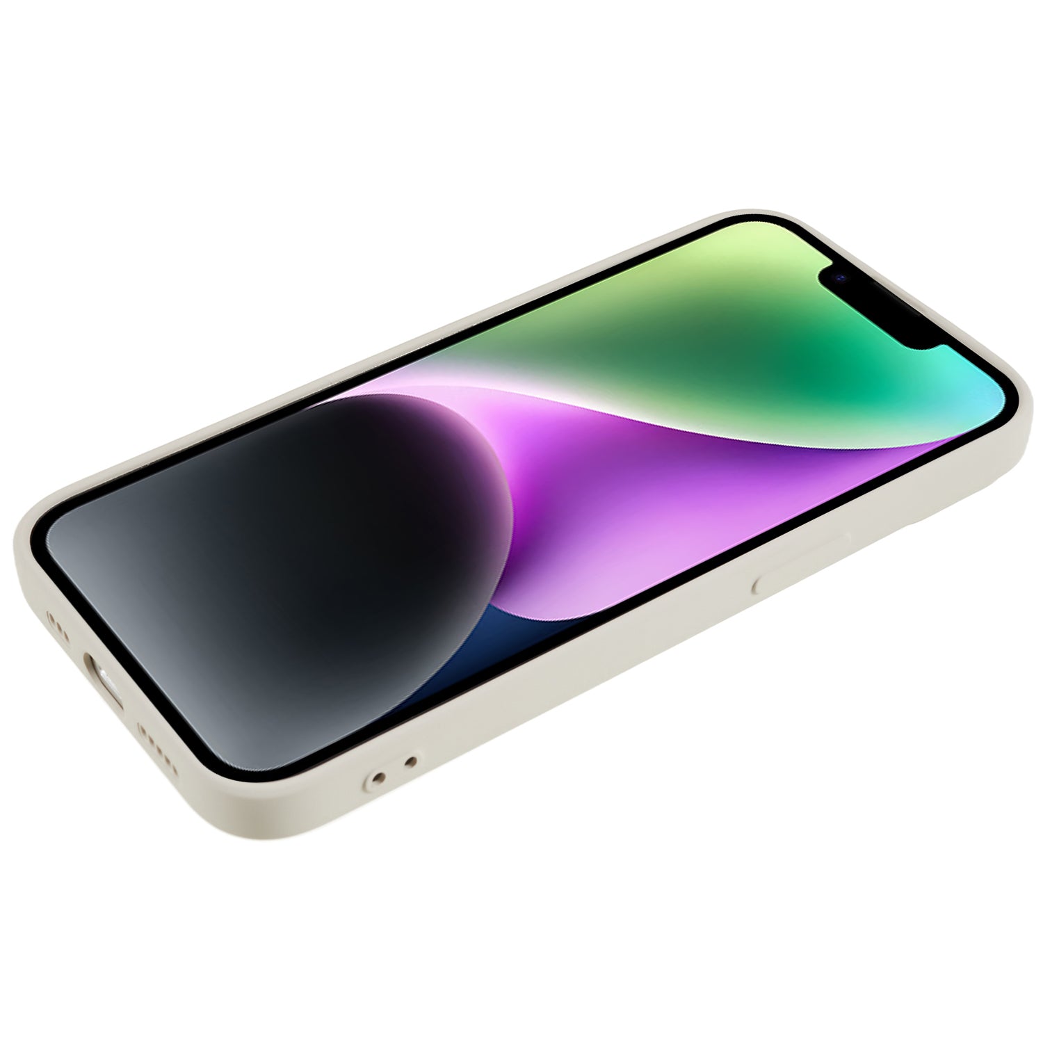 Fiber Lining Shell for iPhone 15 Candy Color Anti-drop TPU Phone Case Rubberized Phone Cover - White