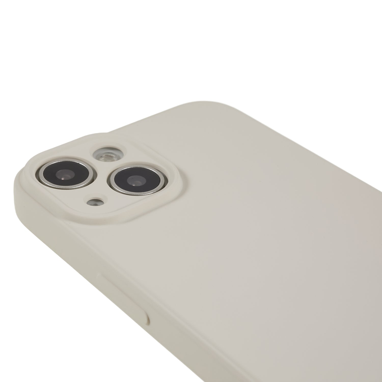 Fiber Lining Shell for iPhone 15 Candy Color Anti-drop TPU Phone Case Rubberized Phone Cover - White