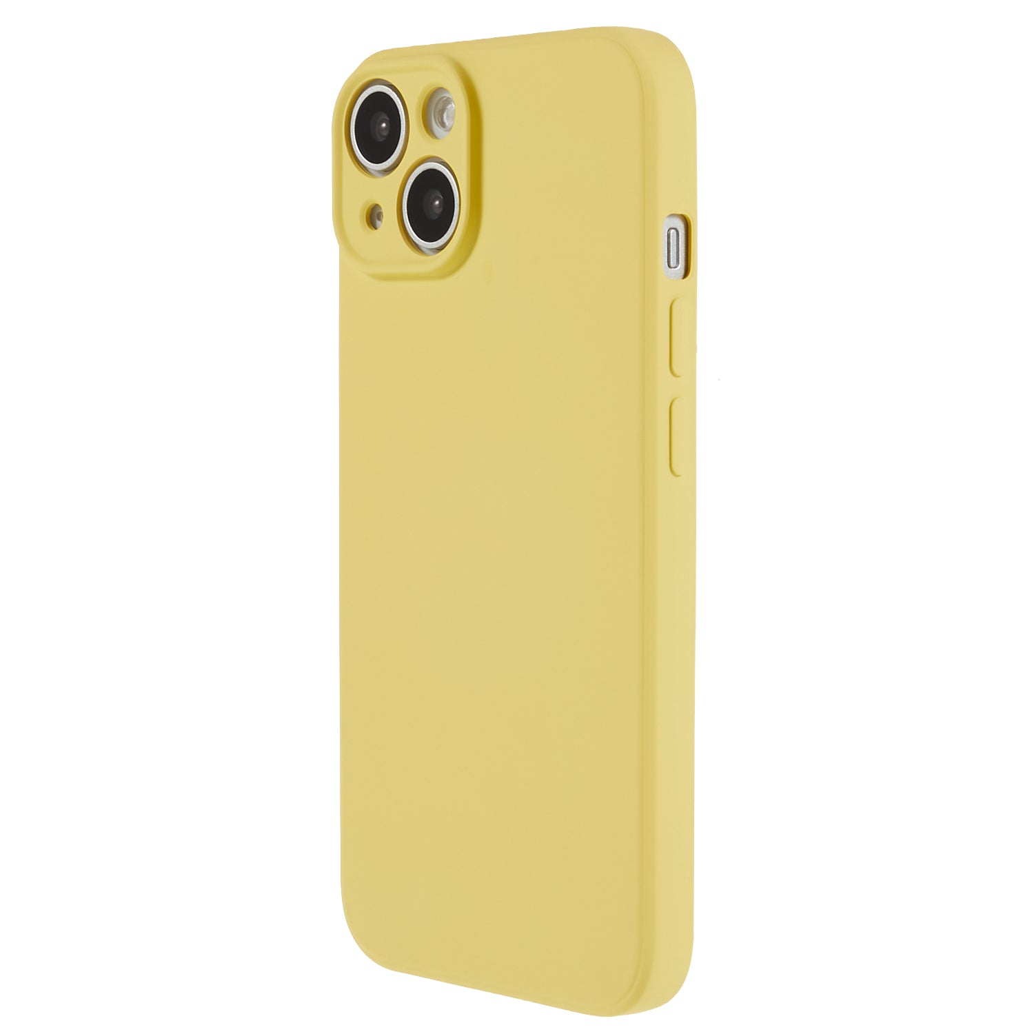 Fiber Lining Shell for iPhone 15 Candy Color Anti-drop TPU Phone Case Rubberized Phone Cover - Yellow