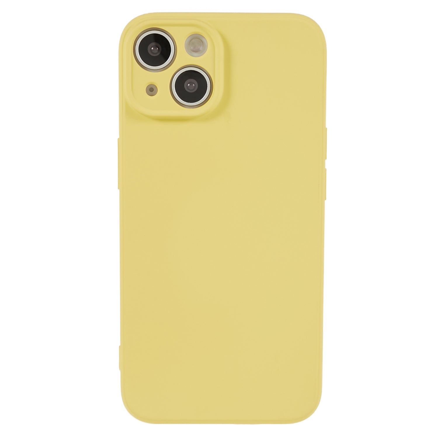 Fiber Lining Shell for iPhone 15 Candy Color Anti-drop TPU Phone Case Rubberized Phone Cover - Yellow