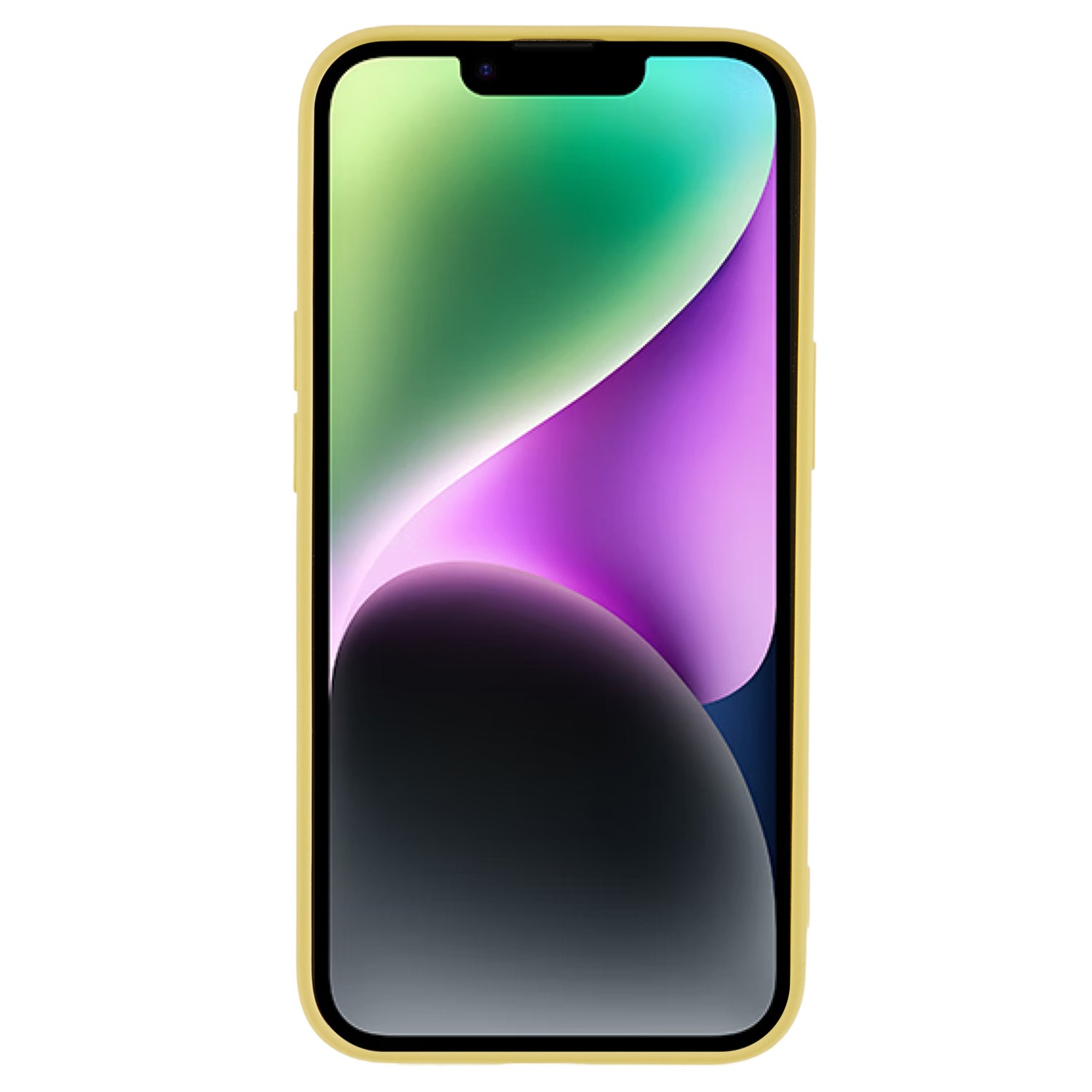 Fiber Lining Shell for iPhone 15 Candy Color Anti-drop TPU Phone Case Rubberized Phone Cover - Yellow