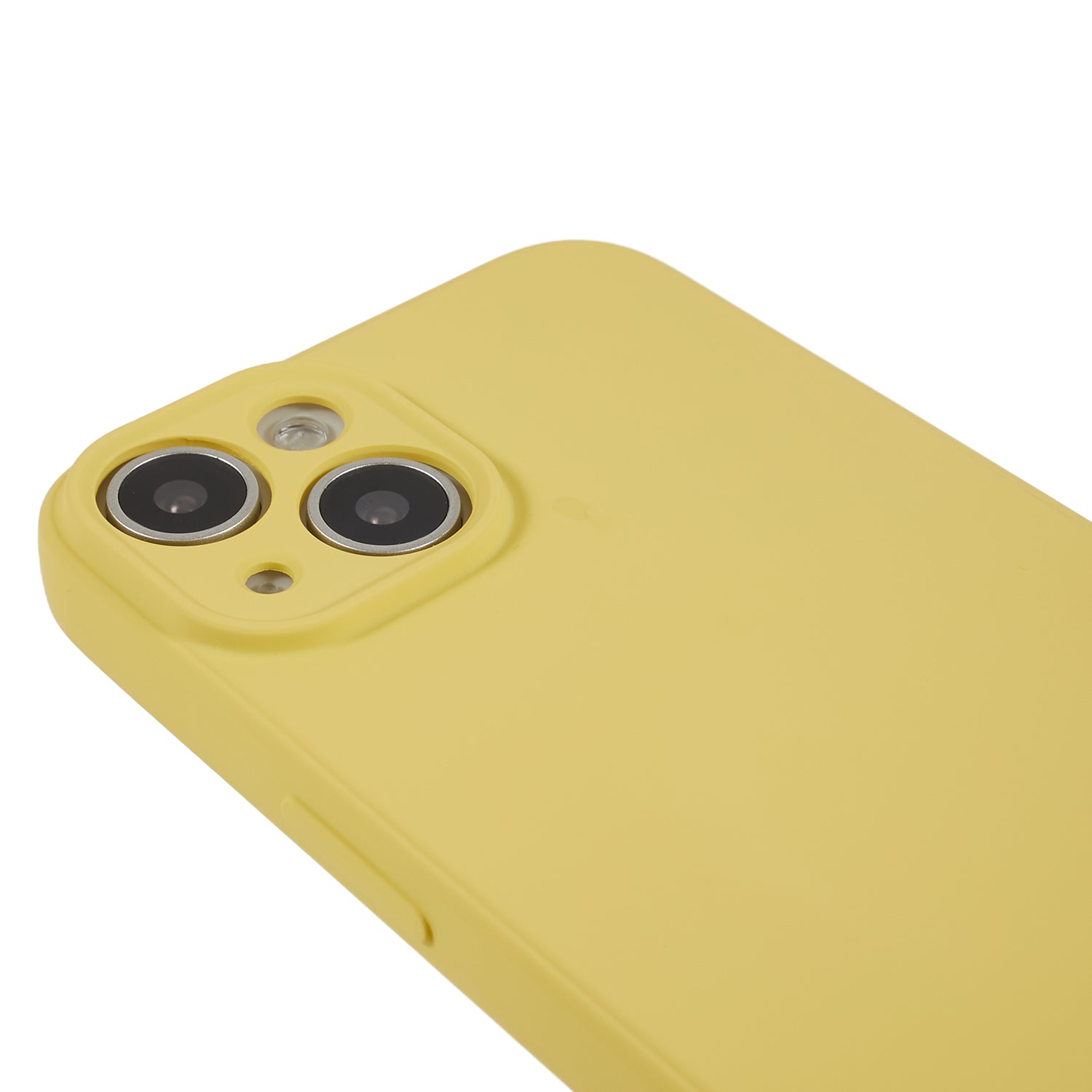 Fiber Lining Shell for iPhone 15 Candy Color Anti-drop TPU Phone Case Rubberized Phone Cover - Yellow