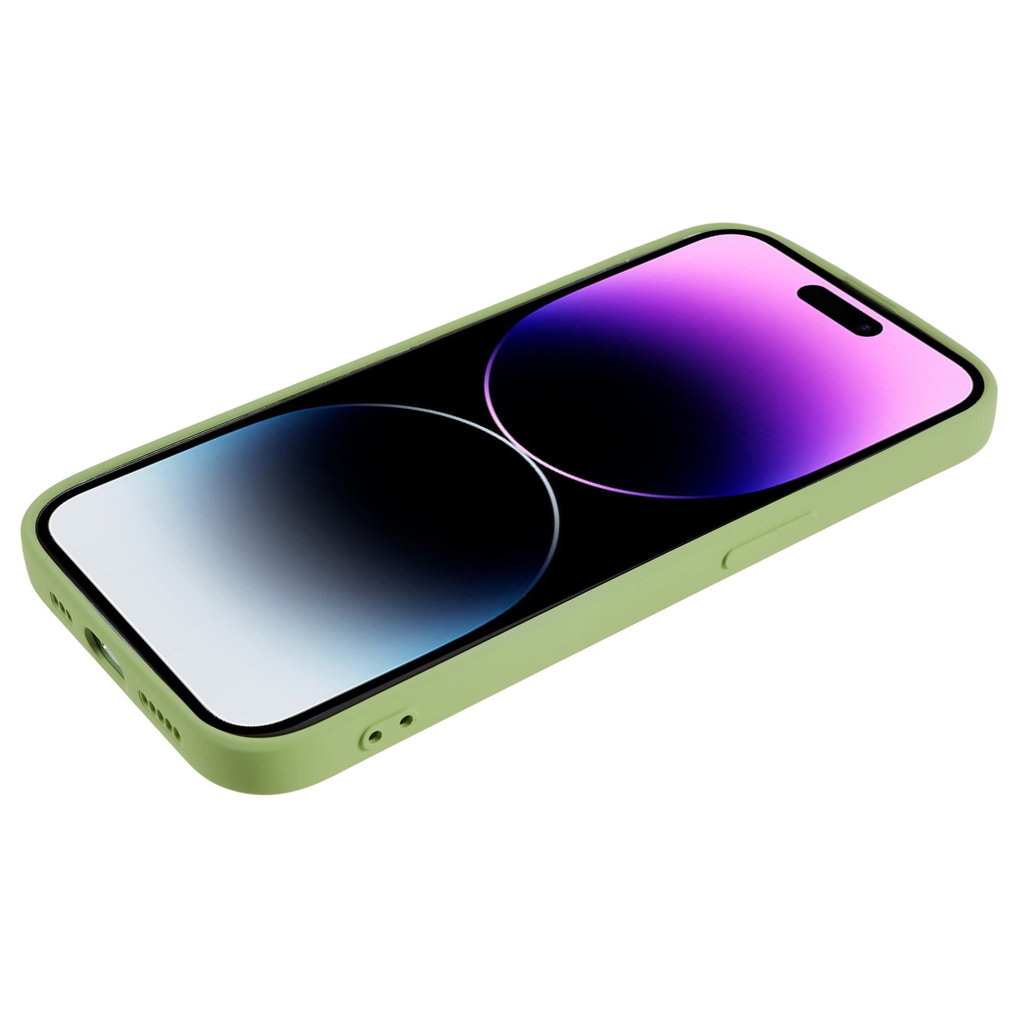 Rubberized Candy Color Shell for Phone 15 Pro Soft TPU + Fiber Lining Phone Case Phone Cover - Matcha Green