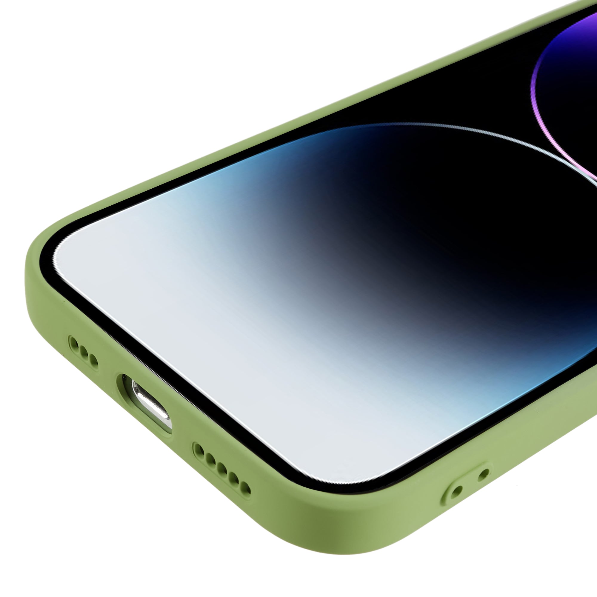 Rubberized Candy Color Shell for Phone 15 Pro Soft TPU + Fiber Lining Phone Case Phone Cover - Matcha Green