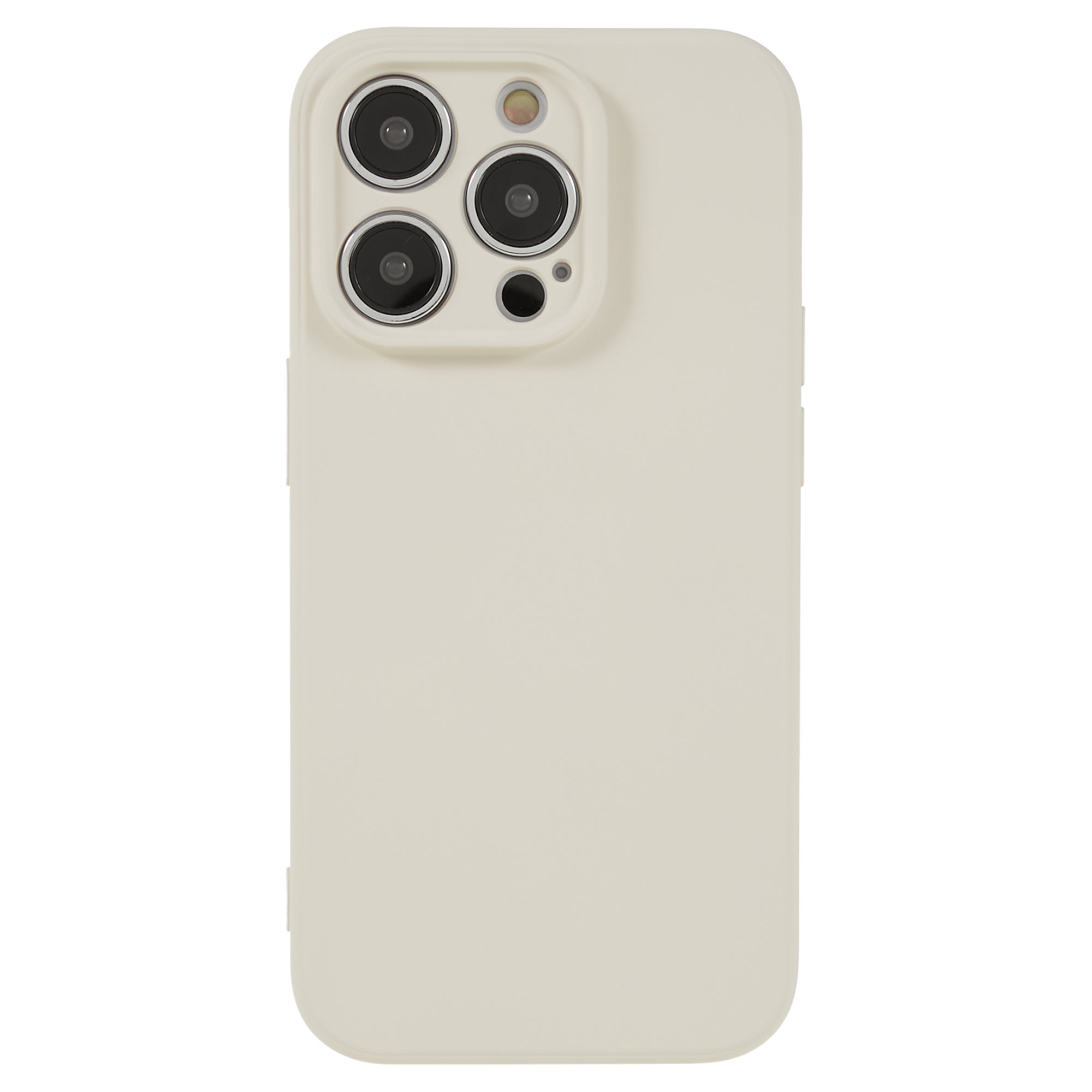 Rubberized Candy Color Shell for Phone 15 Pro Soft TPU + Fiber Lining Phone Case Phone Cover - White
