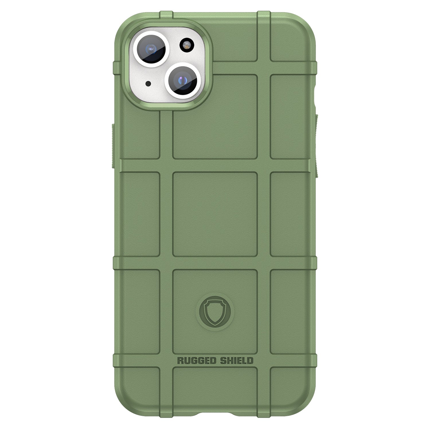 Uniqkart for iPhone 15 Plus Shockproof Square Grid Texture TPU Phone Case Back Cover - Green