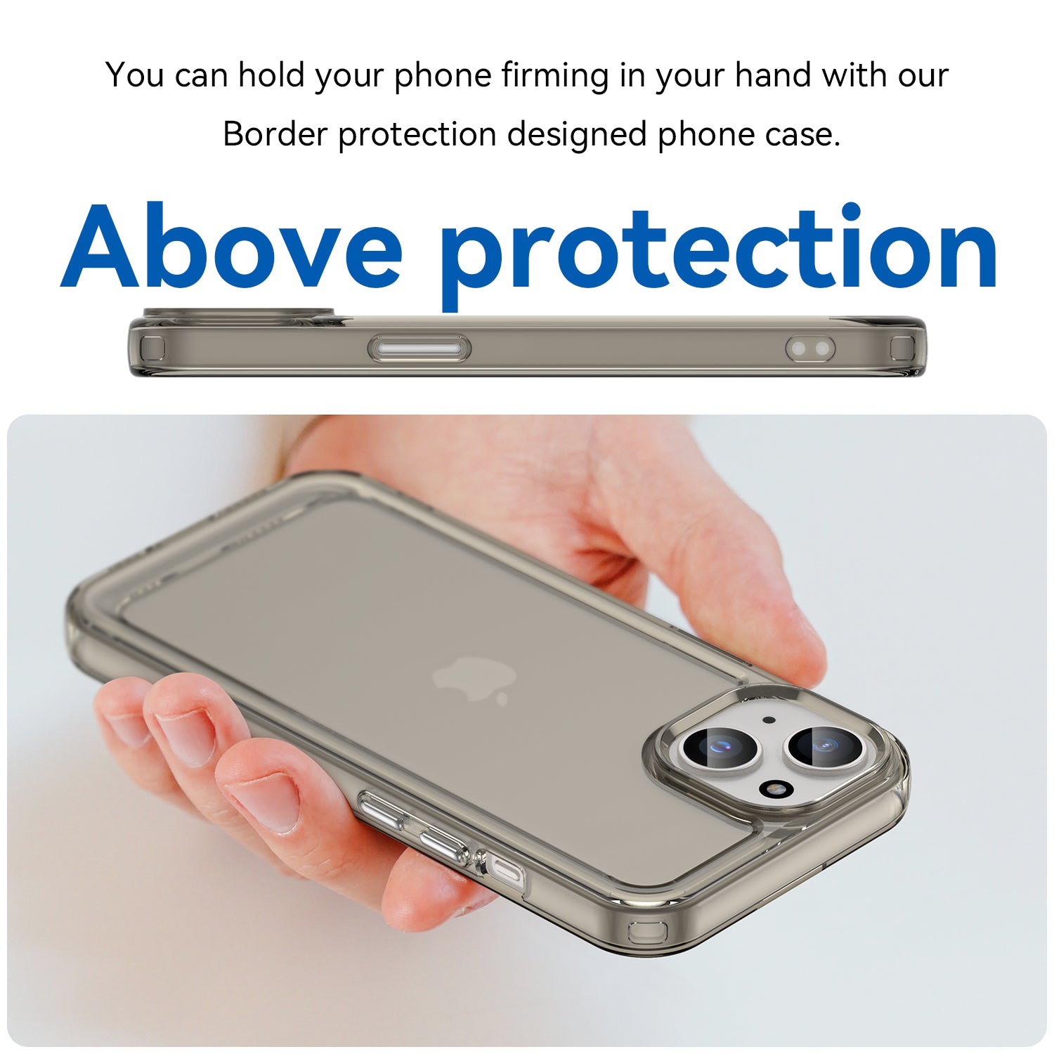 Candy Series Phone Case for iPhone 15 Flexible TPU Corner Protection Shockproof Cover - Transparent Grey