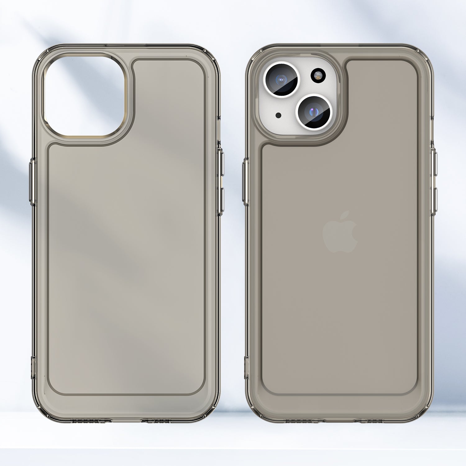 Candy Series Phone Case for iPhone 15 Flexible TPU Corner Protection Shockproof Cover - Transparent Grey