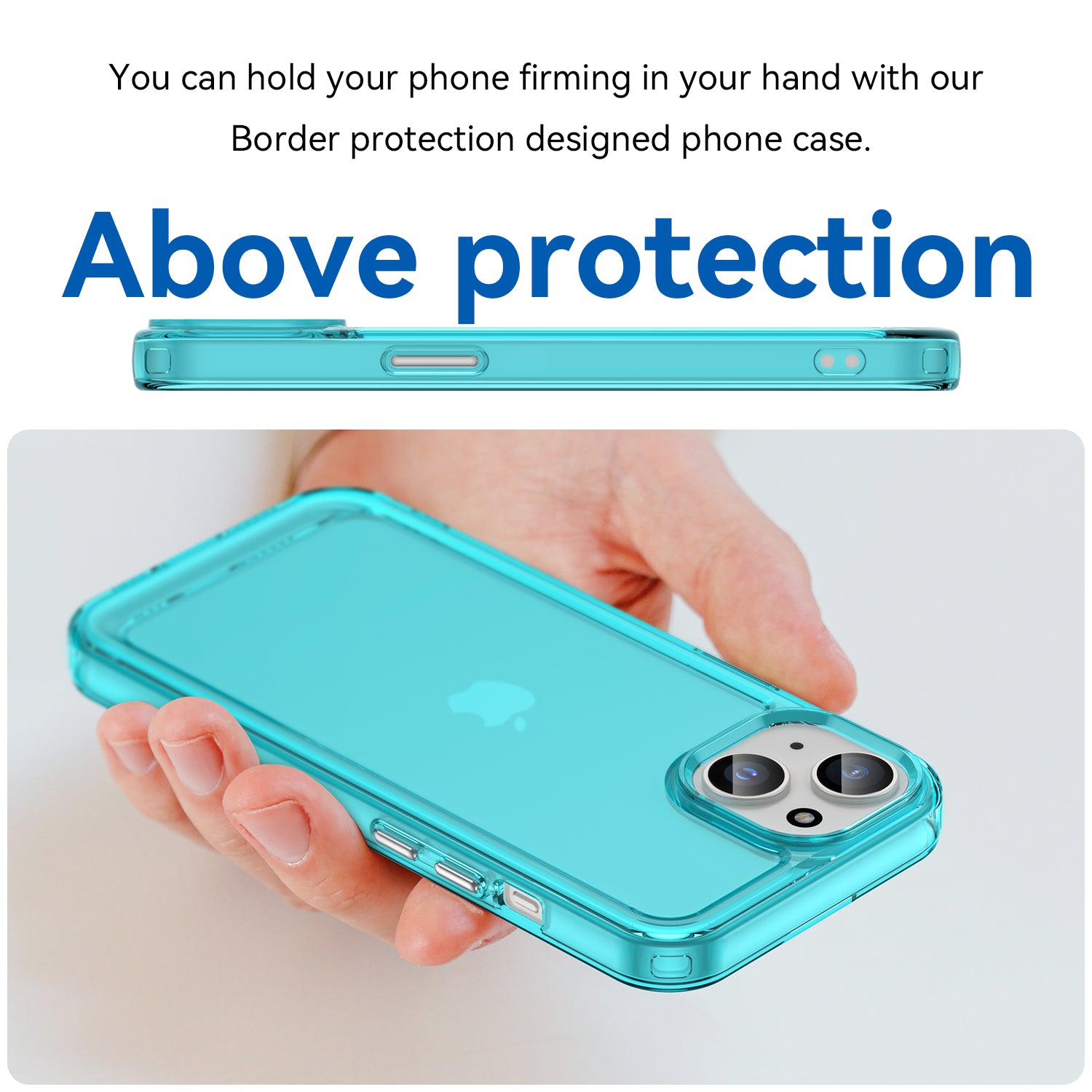 Candy Series Phone Case for iPhone 15 Flexible TPU Corner Protection Shockproof Cover - Transparent Blue