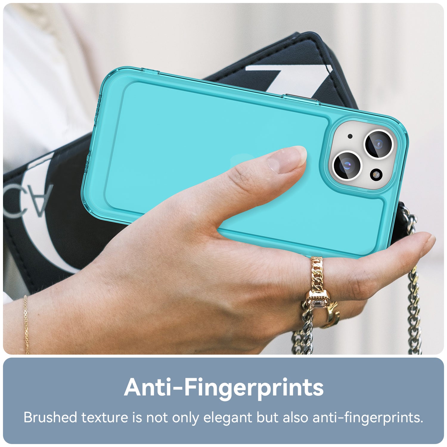 Candy Series Phone Case for iPhone 15 Flexible TPU Corner Protection Shockproof Cover - Transparent Blue