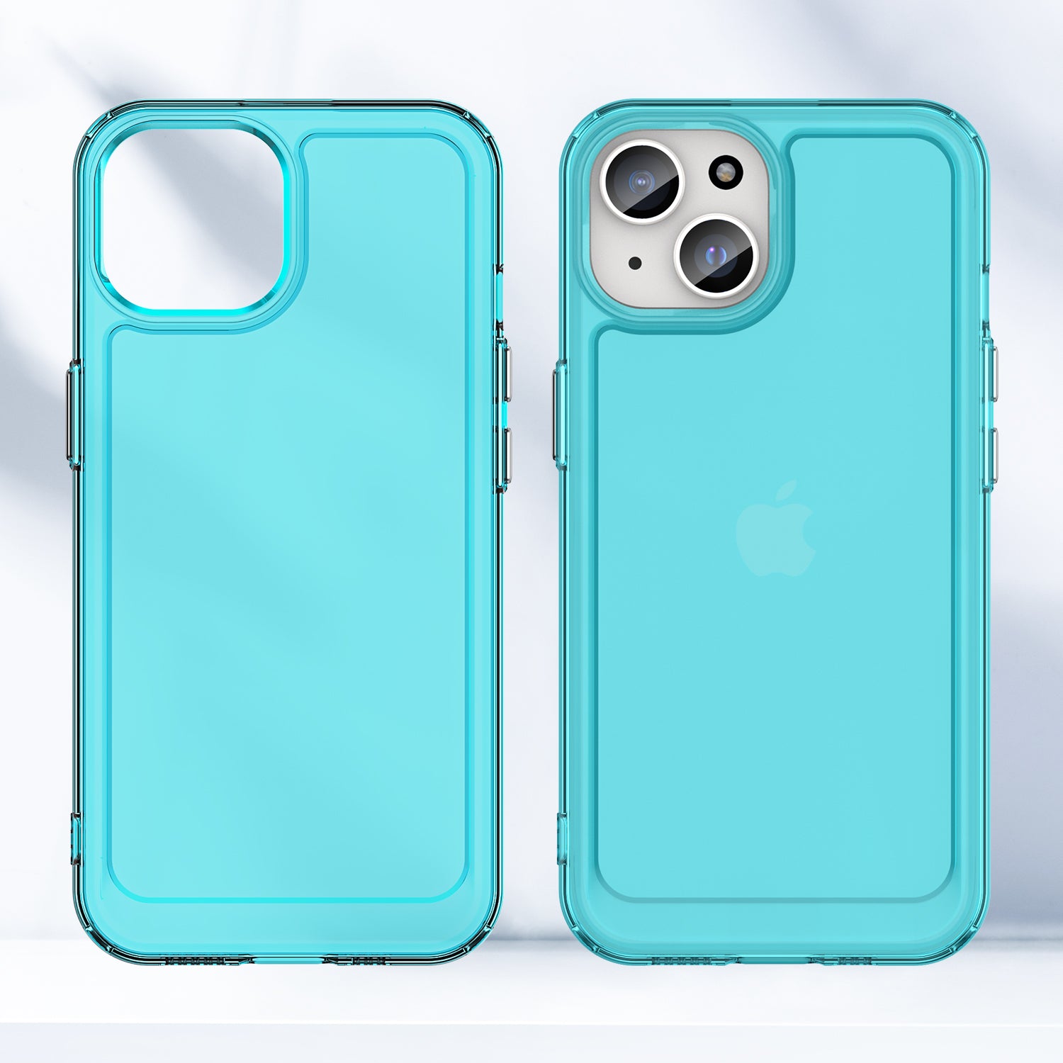 Candy Series Phone Case for iPhone 15 Flexible TPU Corner Protection Shockproof Cover - Transparent Blue