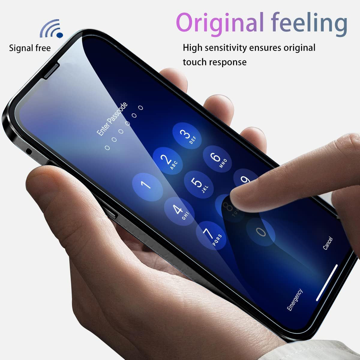 Phone Case for iPhone 15 Plus Magnetic Adsorption Metal Frame + Double-sided Tempered Glass Clear Phone Cover - Green