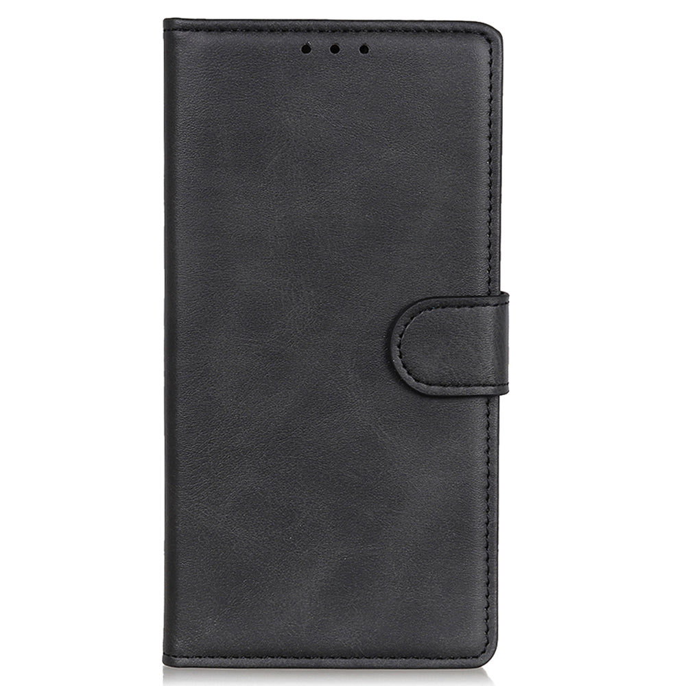 Mobile Phone Case for iPhone 14 , Cowhide Texture PU Leather+TPU Cover Foldable Stand Wallet - Black