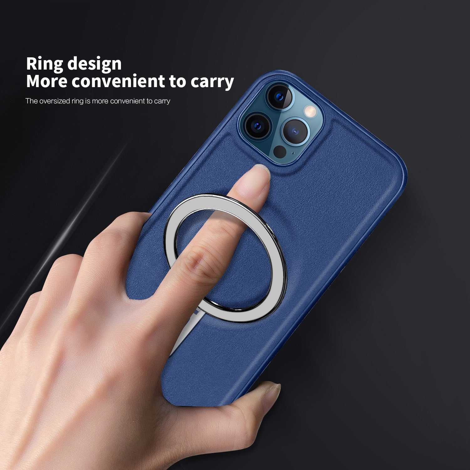 Phone Case for iPhone 12 Pro Max 6.7 inch Kickstand Design PU Leather Coated PC+TPU Magnetic Cover - Brown