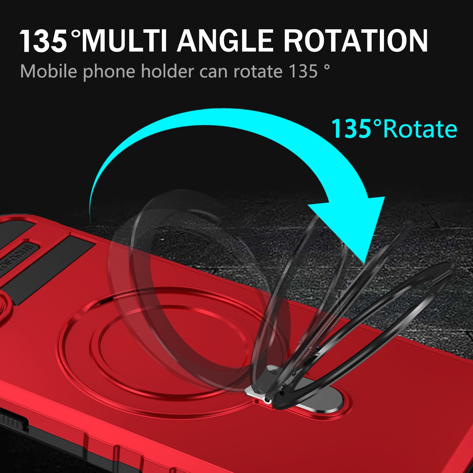 Compatible with MagSafe Charger Phone Cover for iPhone 14 Plus TPU+PC Kickstand Matte Phone Case - Red