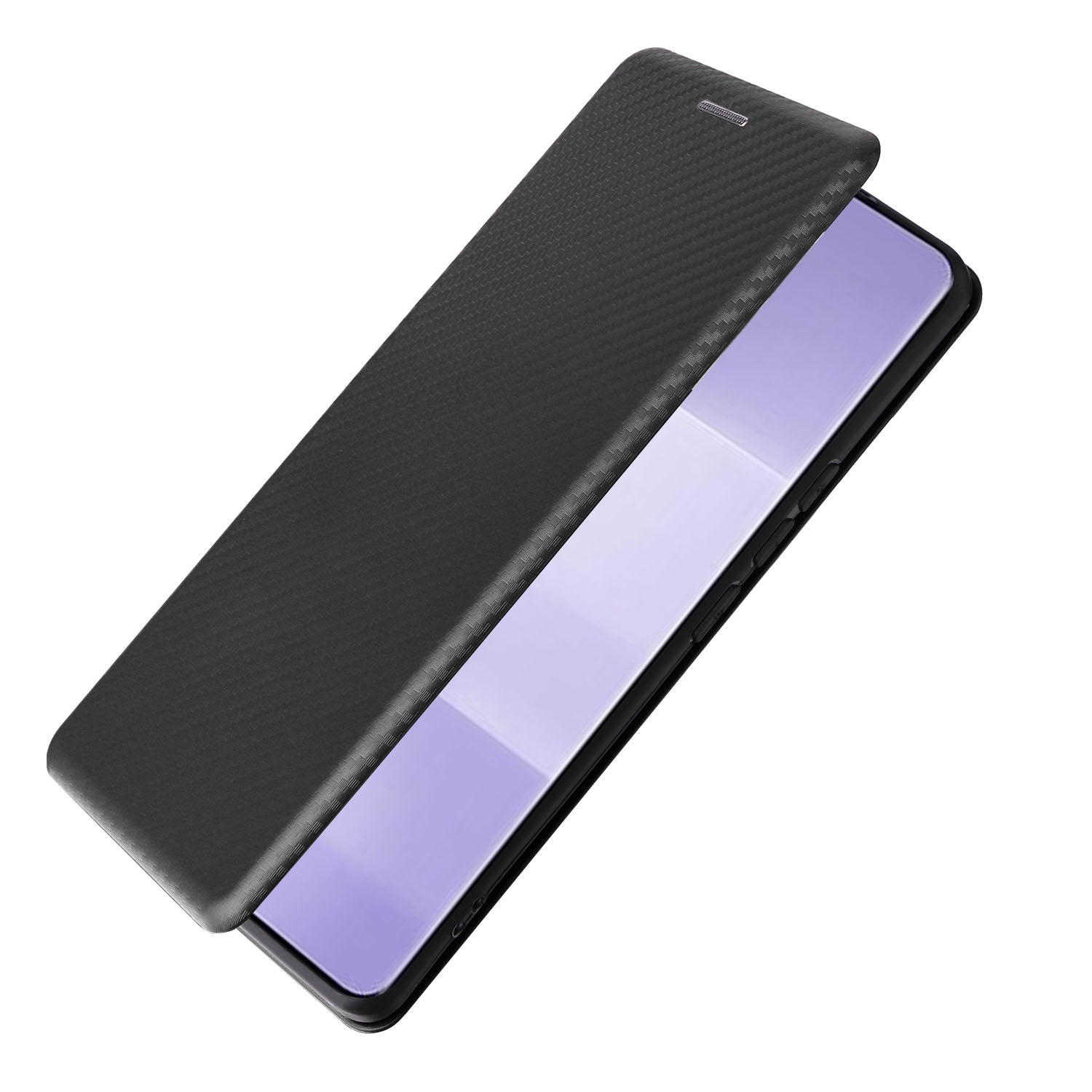 Uniqkart for Xiaomi Civi 3 5G Anti-Scratch Leather Phone Stand Case Carbon Fiber Texture Cover with Card Holder - Black