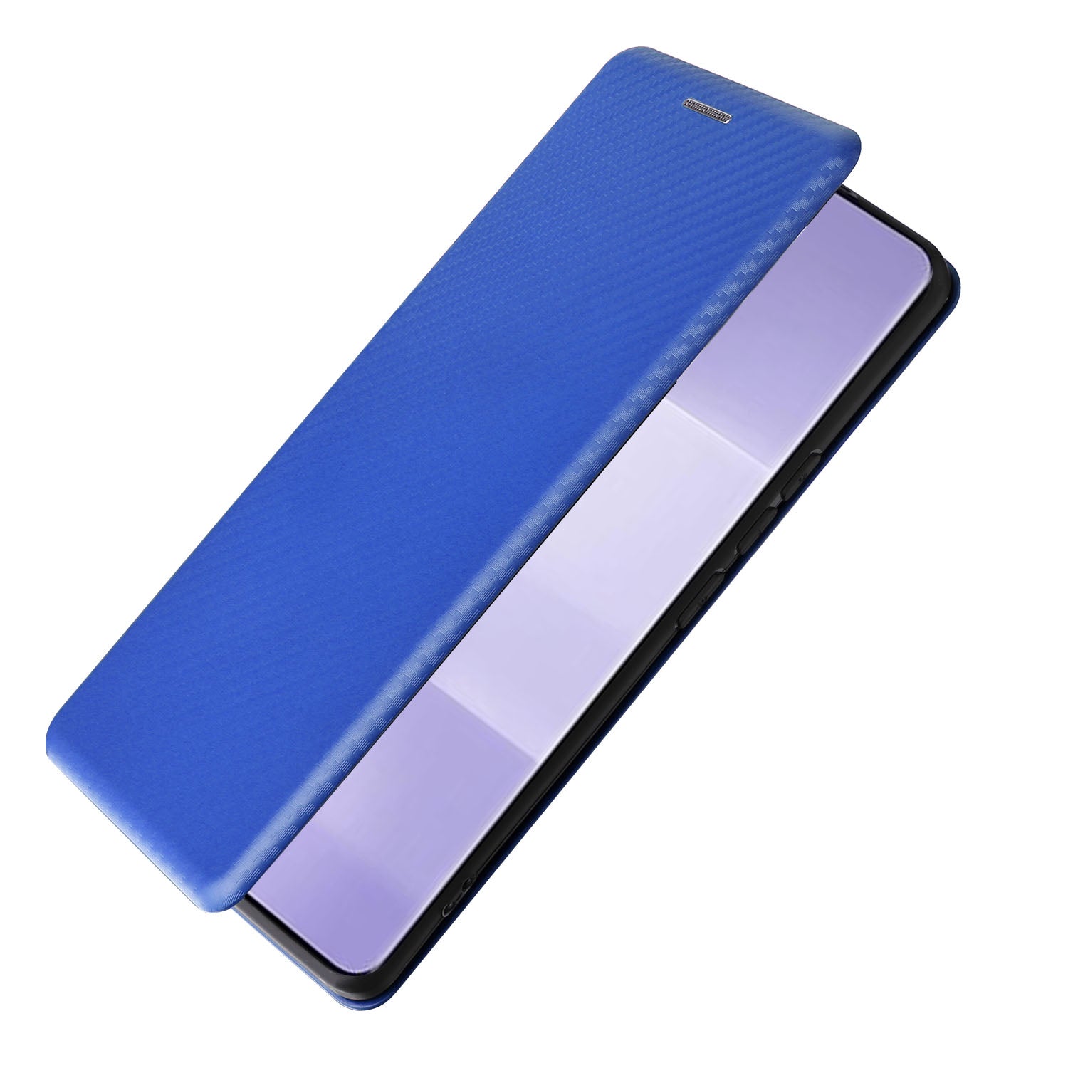 Uniqkart for Xiaomi Civi 3 5G Anti-Scratch Leather Phone Stand Case Carbon Fiber Texture Cover with Card Holder - Blue