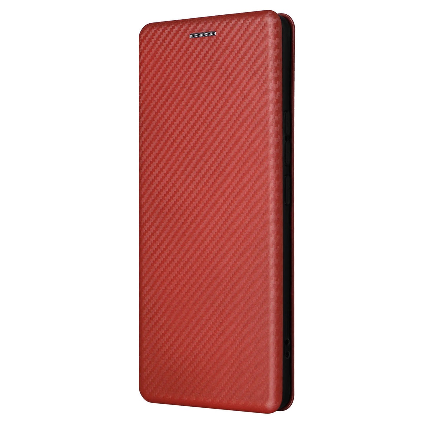 Uniqkart for Xiaomi Civi 3 5G Anti-Scratch Leather Phone Stand Case Carbon Fiber Texture Cover with Card Holder - Brown