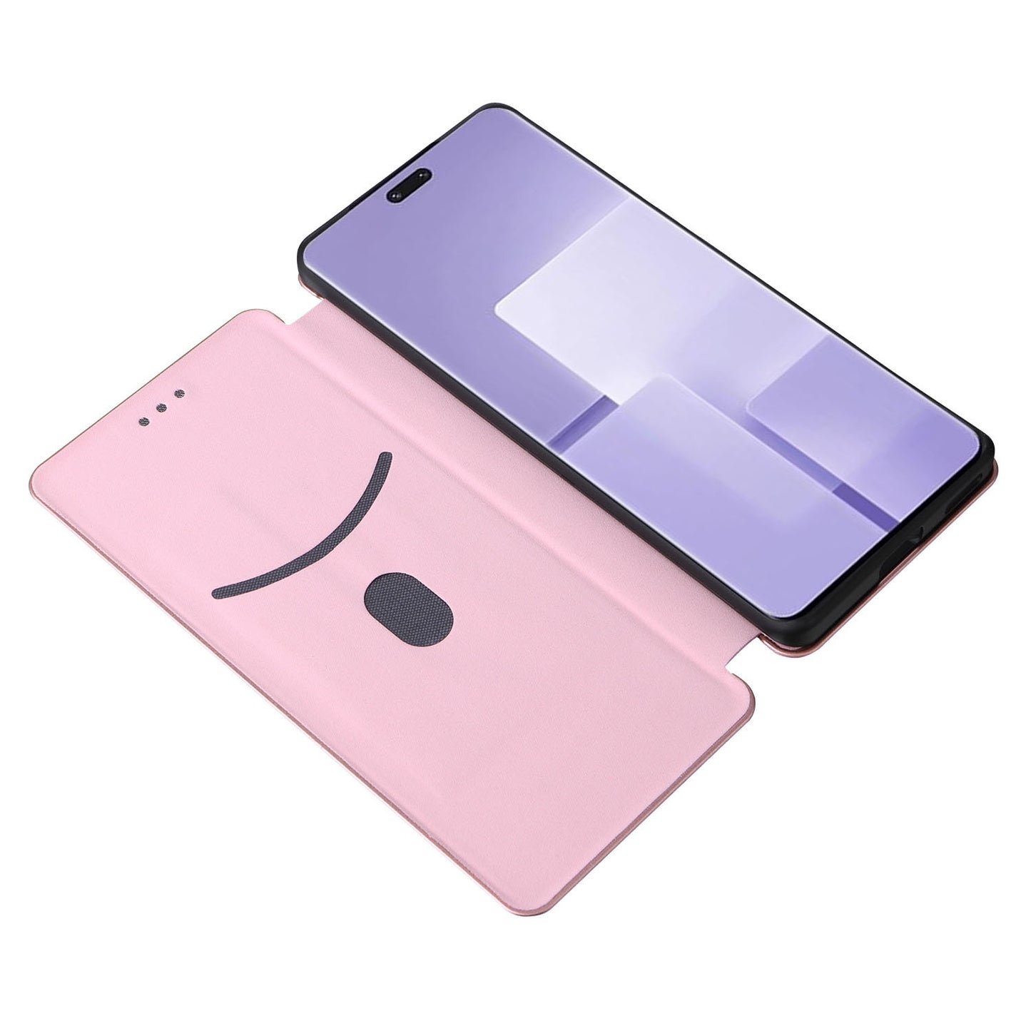 Uniqkart for Xiaomi Civi 3 5G Anti-Scratch Leather Phone Stand Case Carbon Fiber Texture Cover with Card Holder - Rose Gold