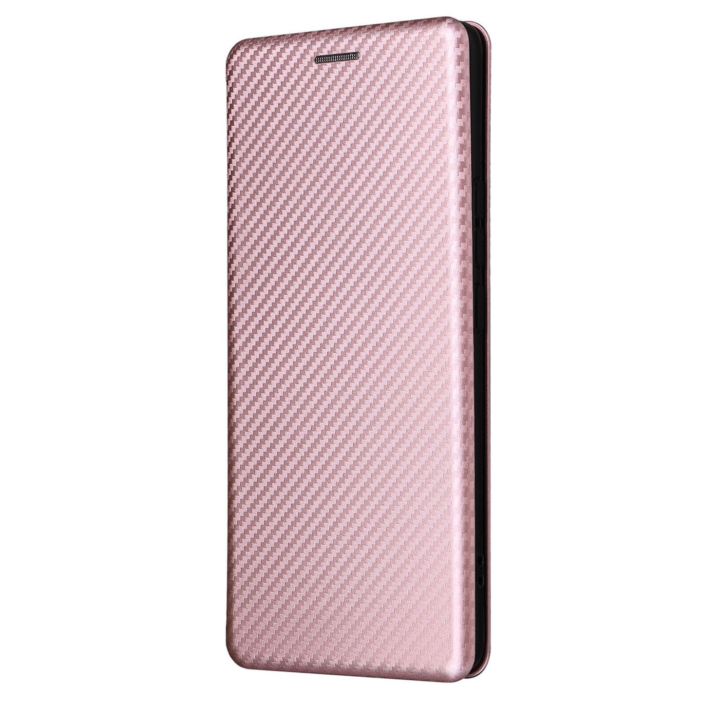 Uniqkart for Xiaomi Civi 3 5G Anti-Scratch Leather Phone Stand Case Carbon Fiber Texture Cover with Card Holder - Rose Gold