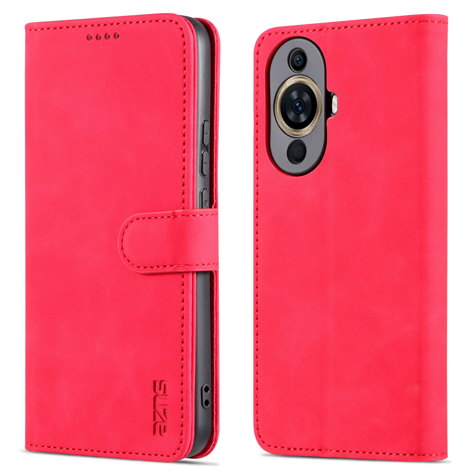 Uniqkart For Huawei nova 11 Cell Phone Cover Stand Wallet PU Leather Phone Case - Red