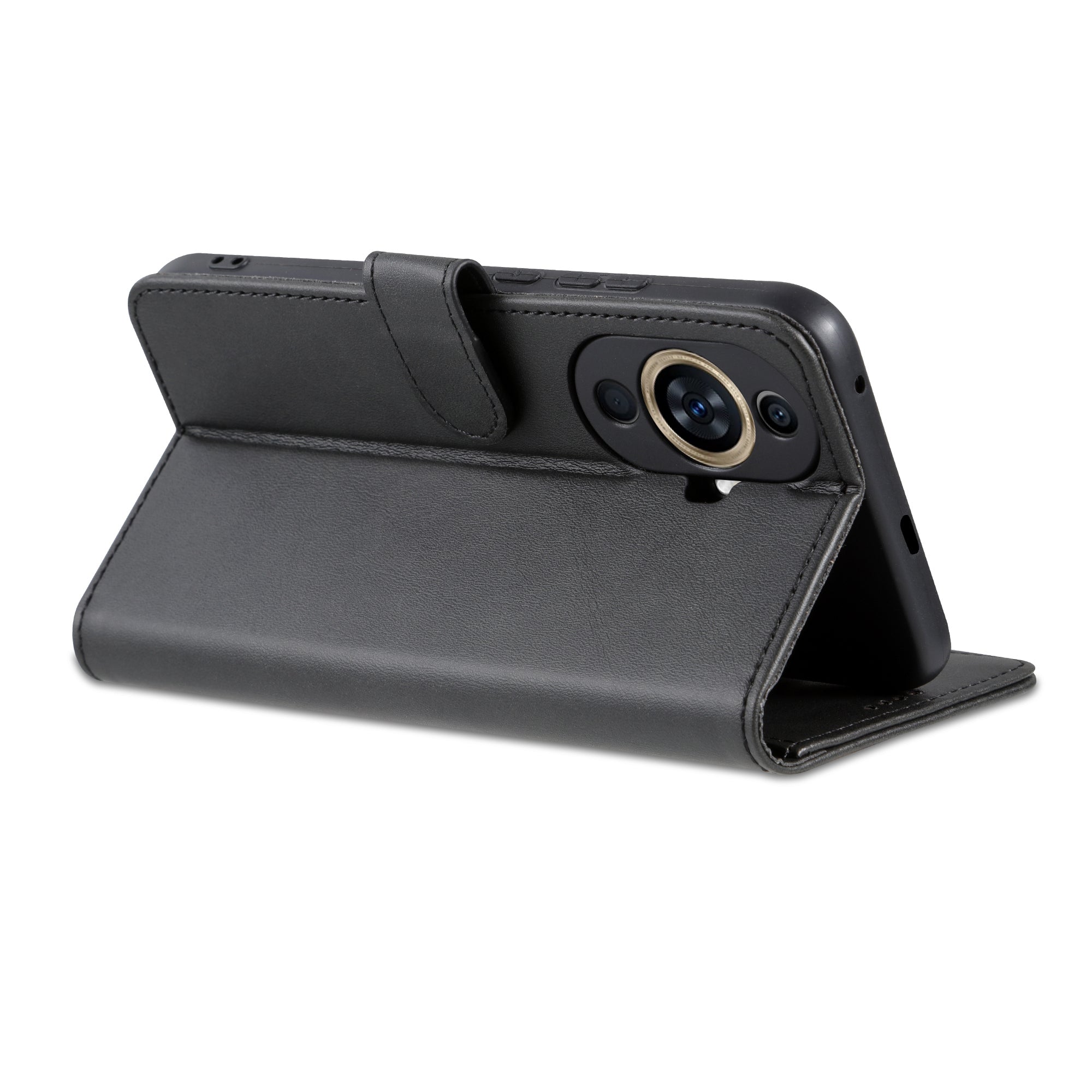 Uniqkart For Huawei nova 11 Cell Phone Cover Stand Wallet PU Leather Phone Case - Black