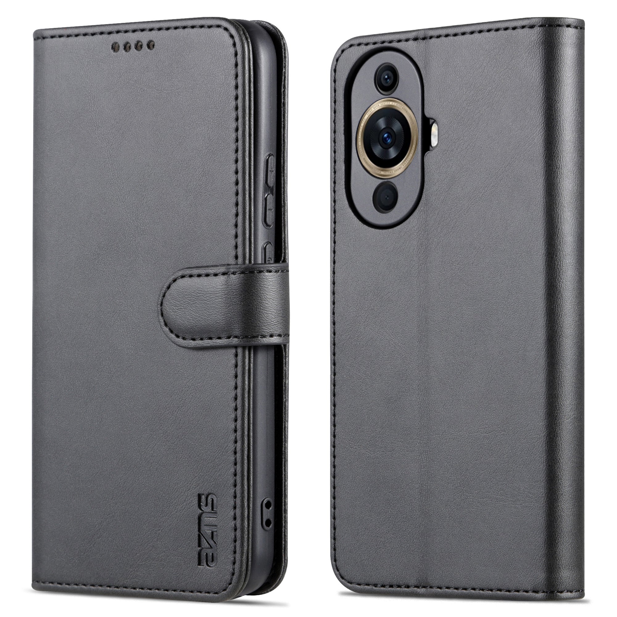 Uniqkart for Huawei nova 11 Ultra / nova 11 Pro Anti-Dust PU Leather Phone Cover Stand Wallet Case - Black