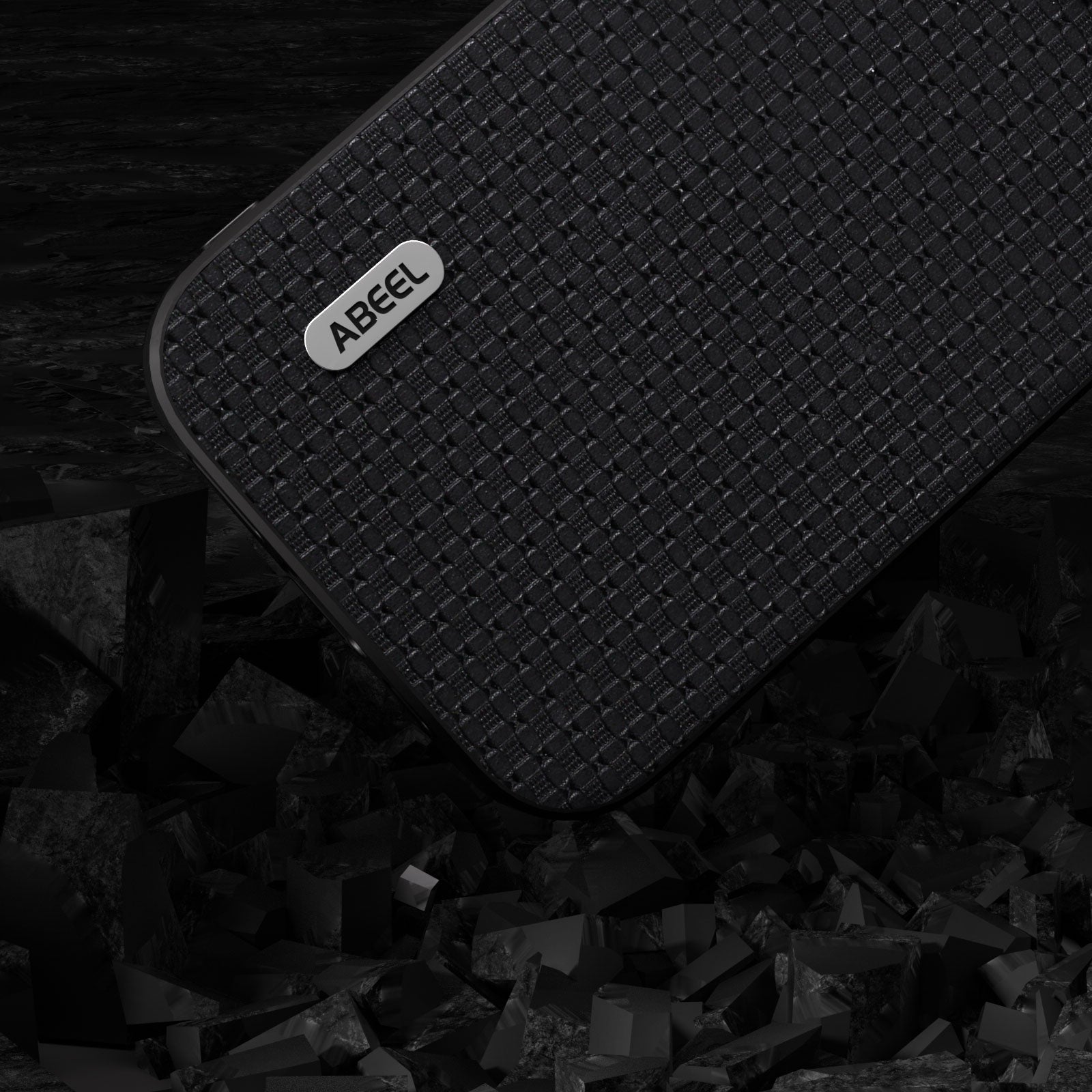 Uniqkart for iPhone 15 Mobile Phone Cover Dustproof Genuine Cow Leather+TPU Phone Case - Black