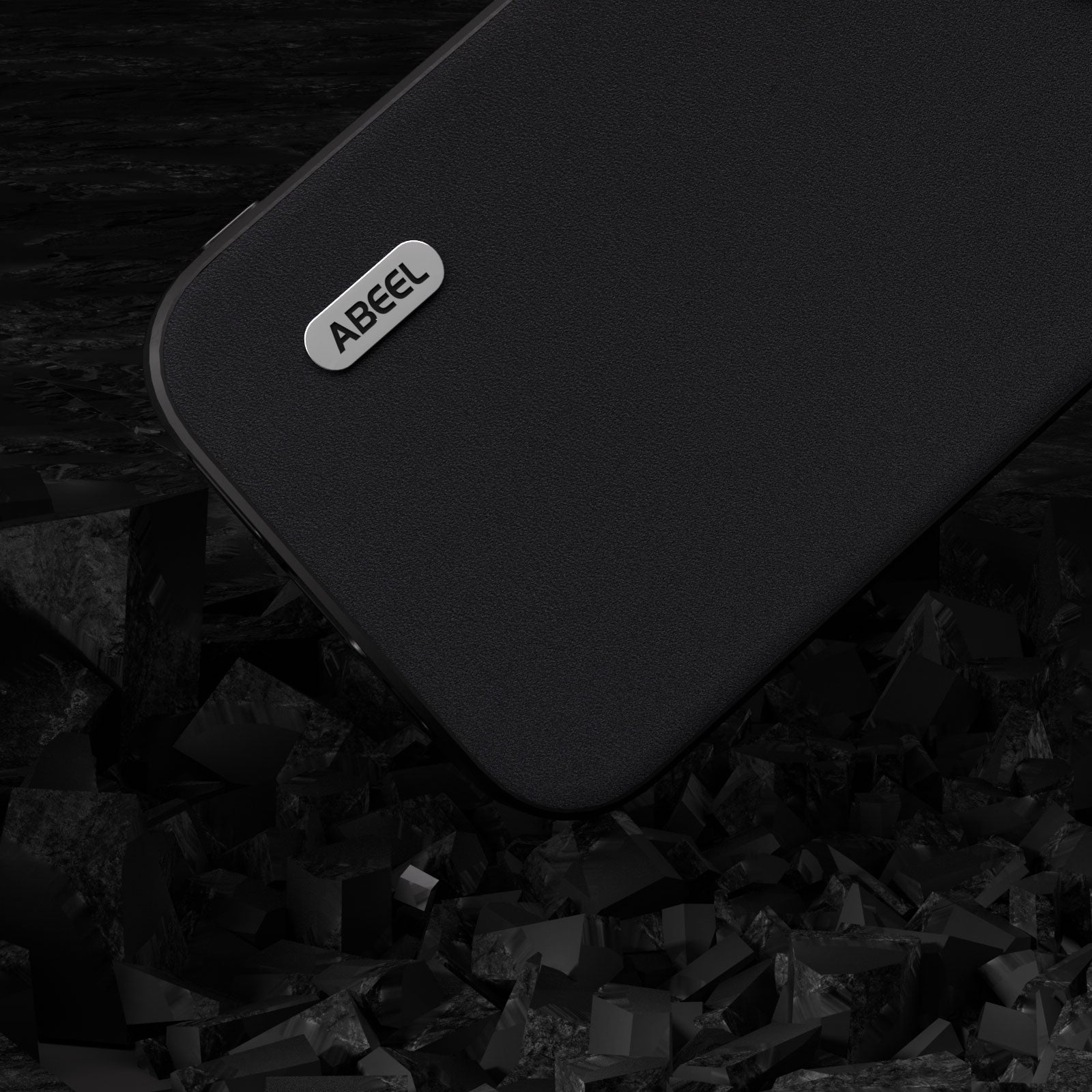 Uniqkart For iPhone 15 Plus Silky Feeling Genuine Cow Leather+TPU+PC Cover Anti-Scratch Cell Phone Case - Black