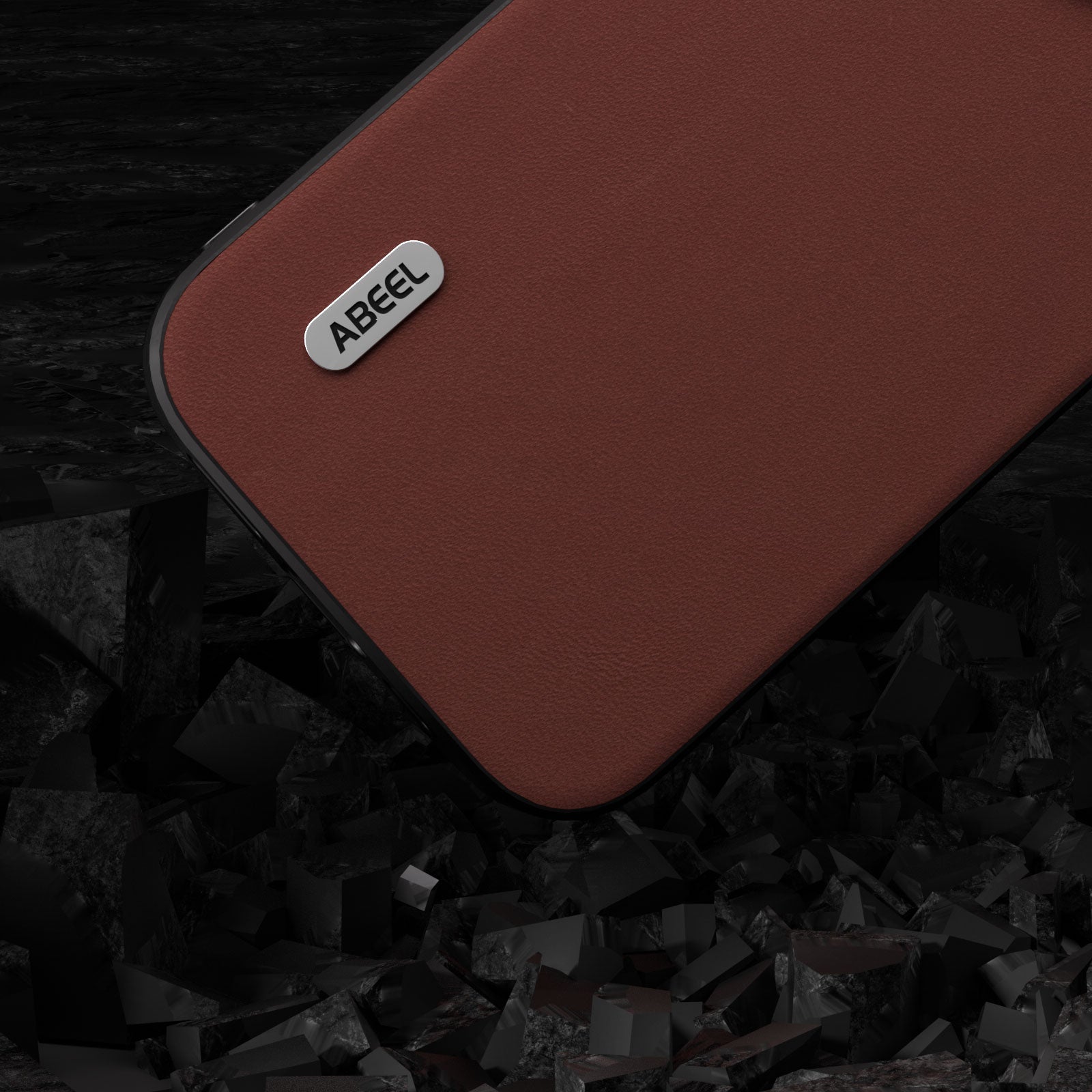 Uniqkart For iPhone 15 Plus Silky Feeling Genuine Cow Leather+TPU+PC Cover Anti-Scratch Cell Phone Case - Coffee