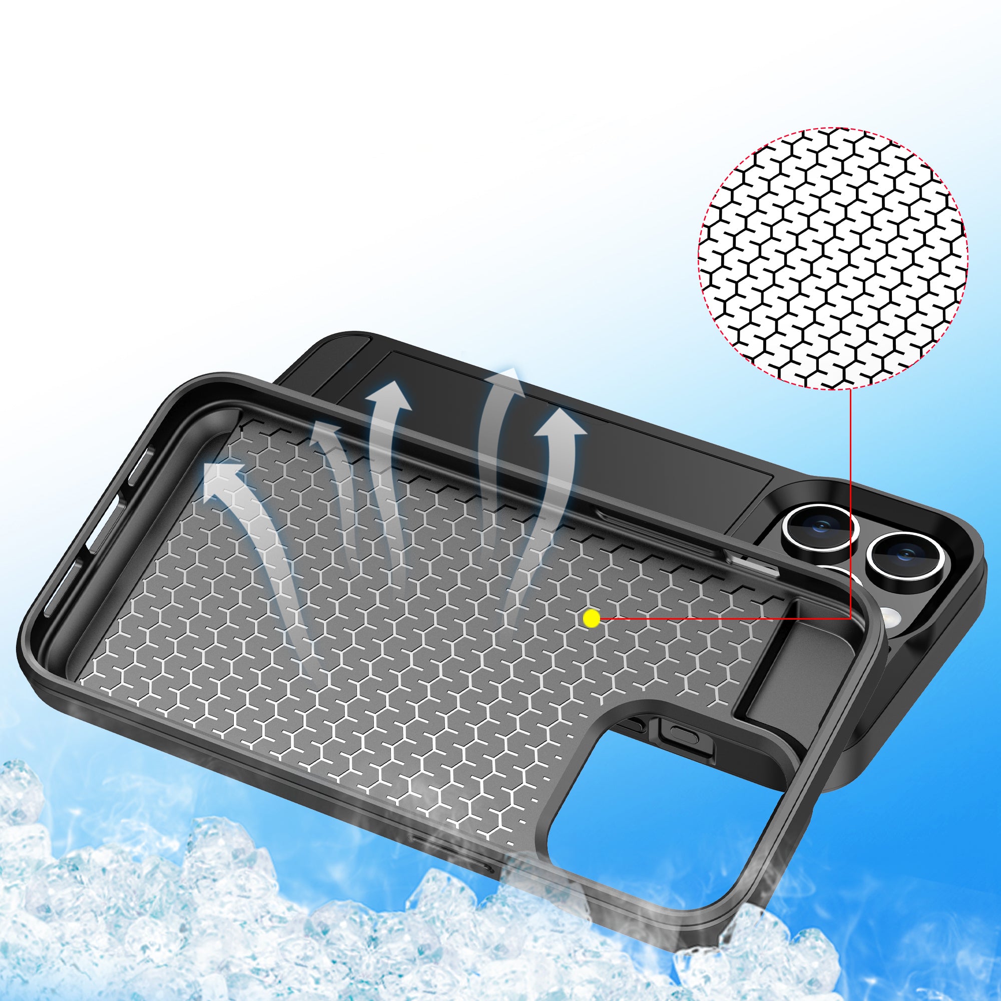 Sliding Card Holder Phone Case for iPhone 15 Plus , Anti-drop PC + TPU Back Cover - Green
