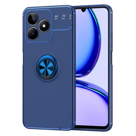 Protective Cover for Realme C35 4G Kickstand TPU Phone Case Anti-drop Ring Holder Phone Shell - Blue