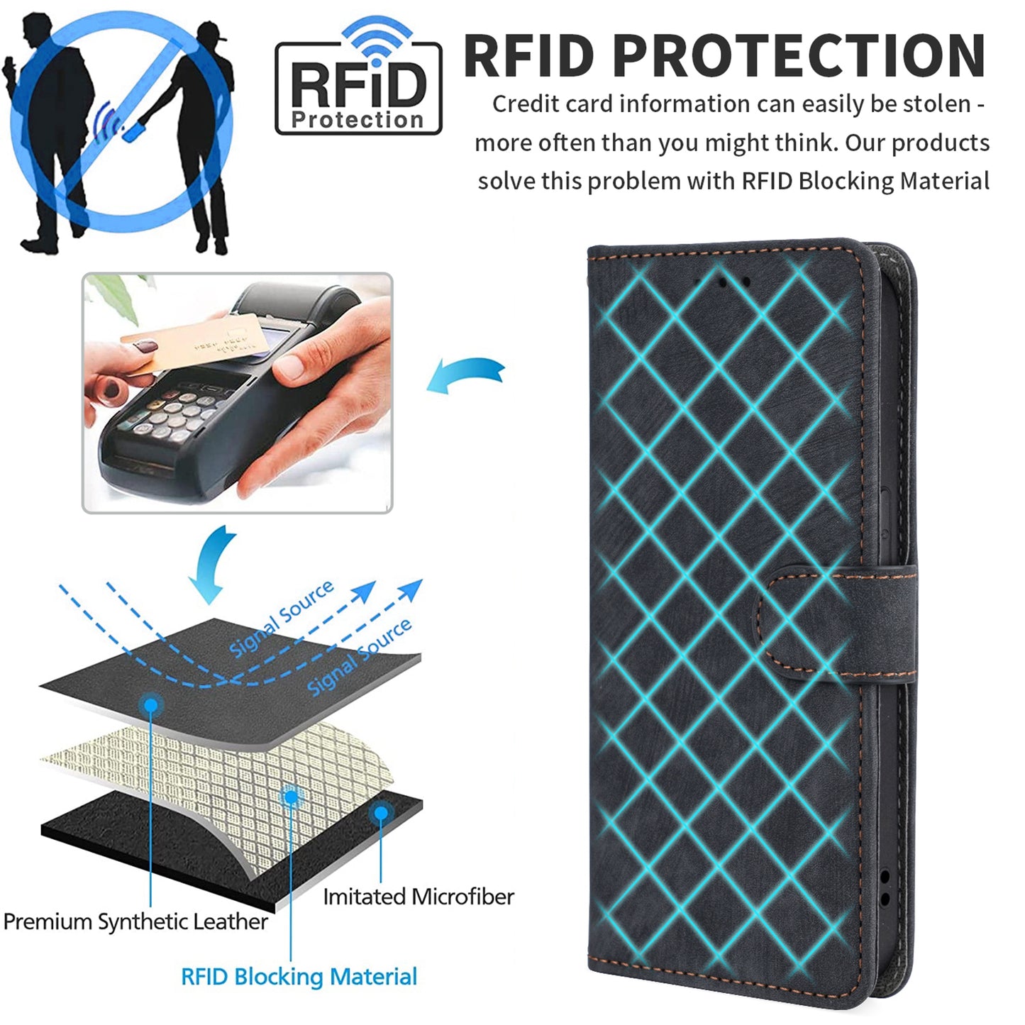 RFID Blocking Phone Cover for Infinix Note 30 Pro 4G X678B Wallet Stand Shell Leather Case - Green