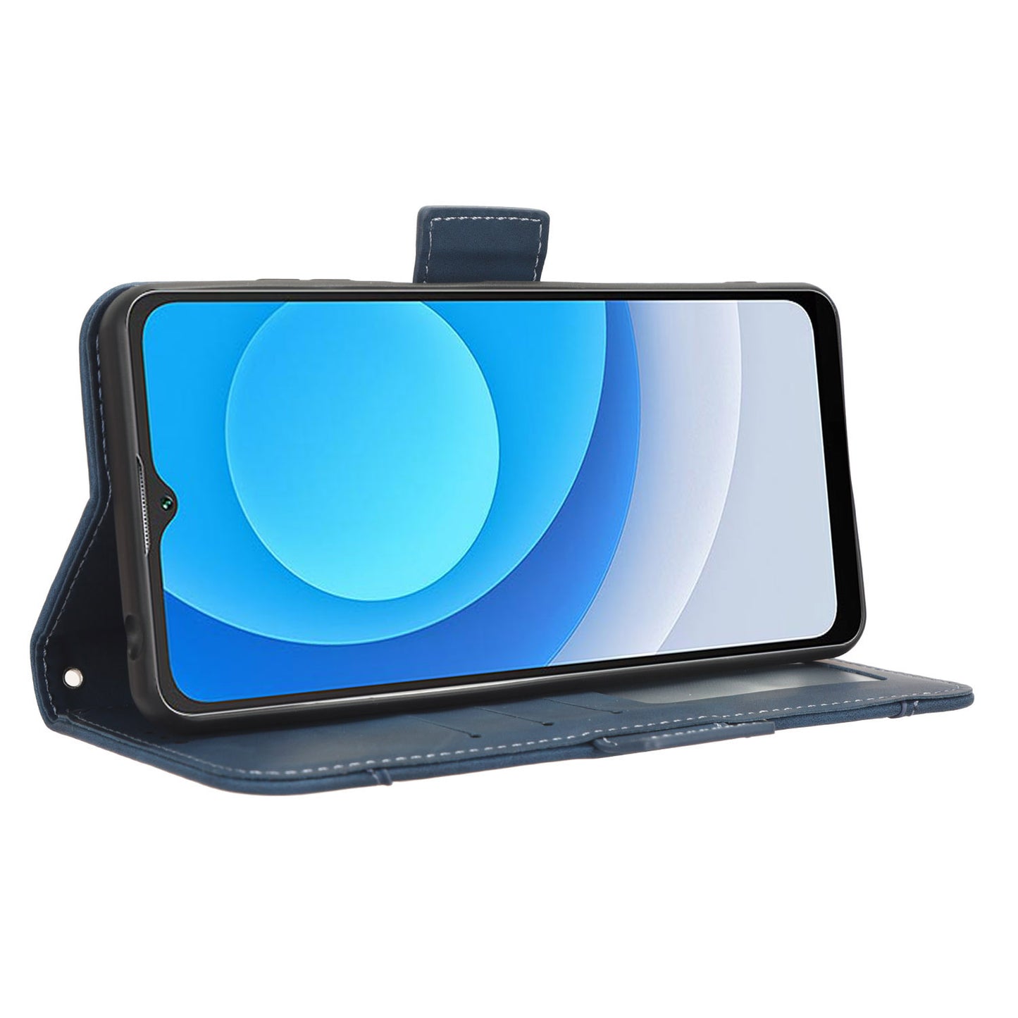Uniqkart for Blackview Oscal C30 / Oscal C30 Pro Multiple Card Slots PU Leather Case Wallet Phone Stand Cover - Blue