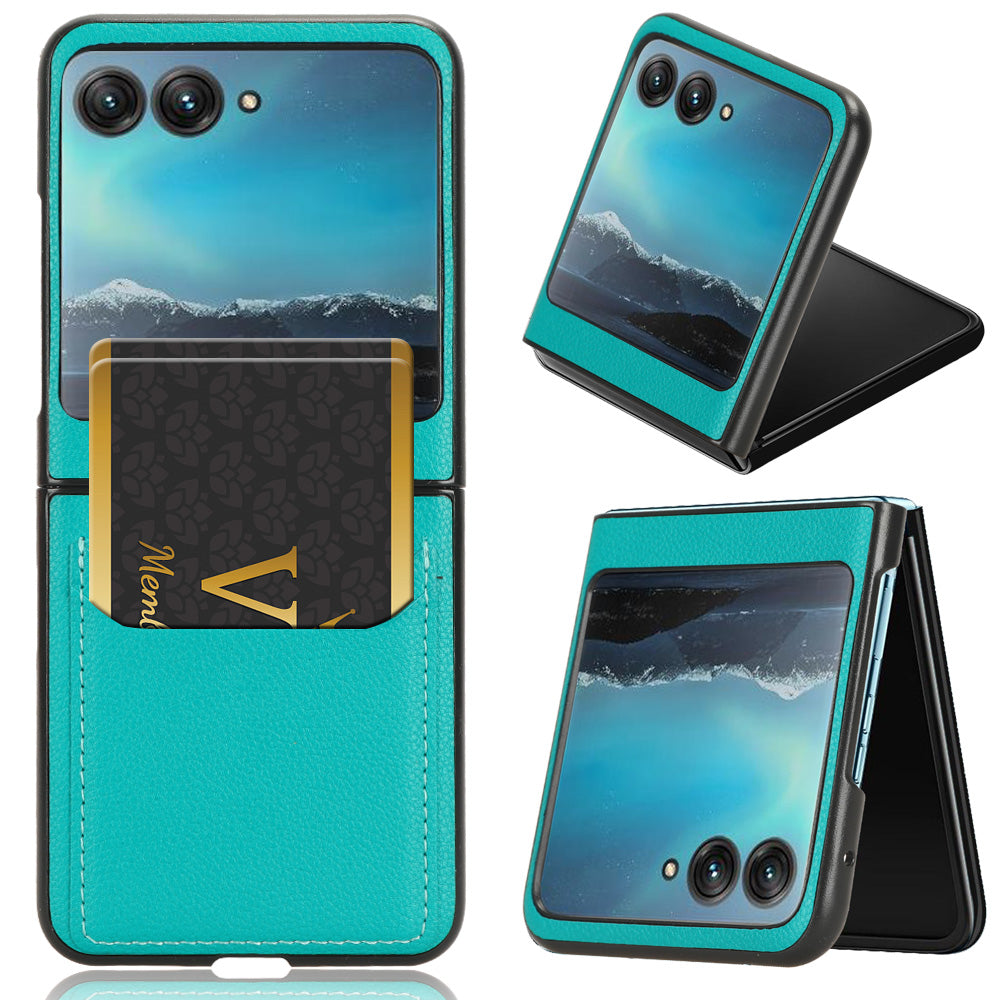 Uniqkart for Motorola Razr 40 Ultra 5G PU Leather+PC Card Slot Case Litchi Texture Phone Cover - Green