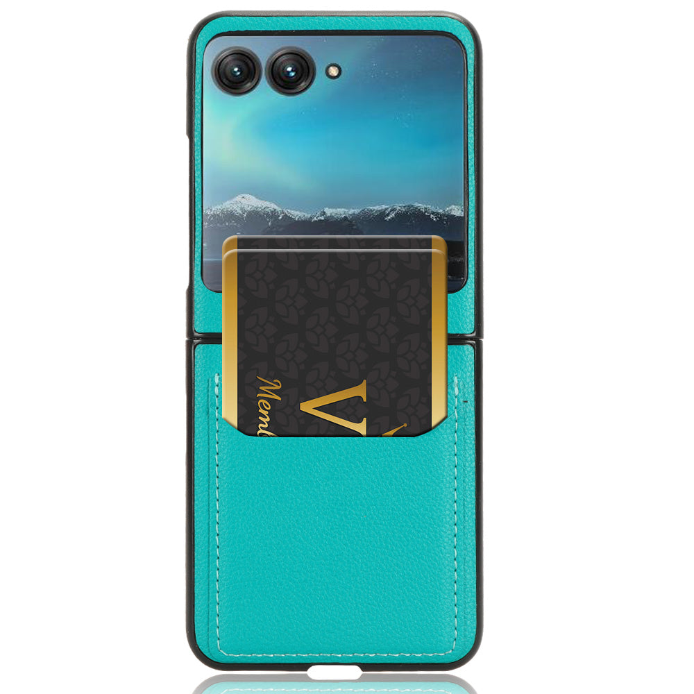 Uniqkart for Motorola Razr 40 Ultra 5G PU Leather+PC Card Slot Case Litchi Texture Phone Cover - Green