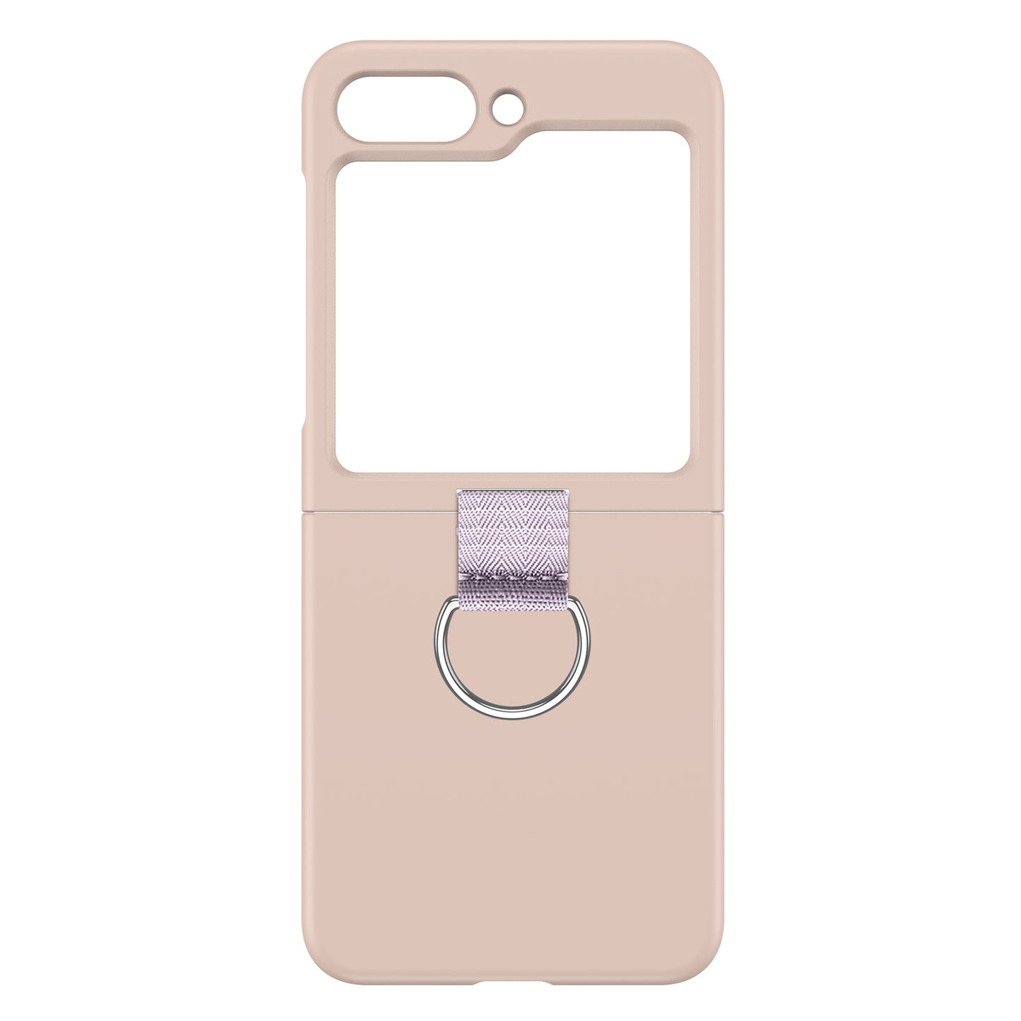 Uniqkart for Samsung Galaxy Z Flip5 5G Hard PC Phone Case Anti-scratch Cover with D-Shape Ring Holder - Rose Pink