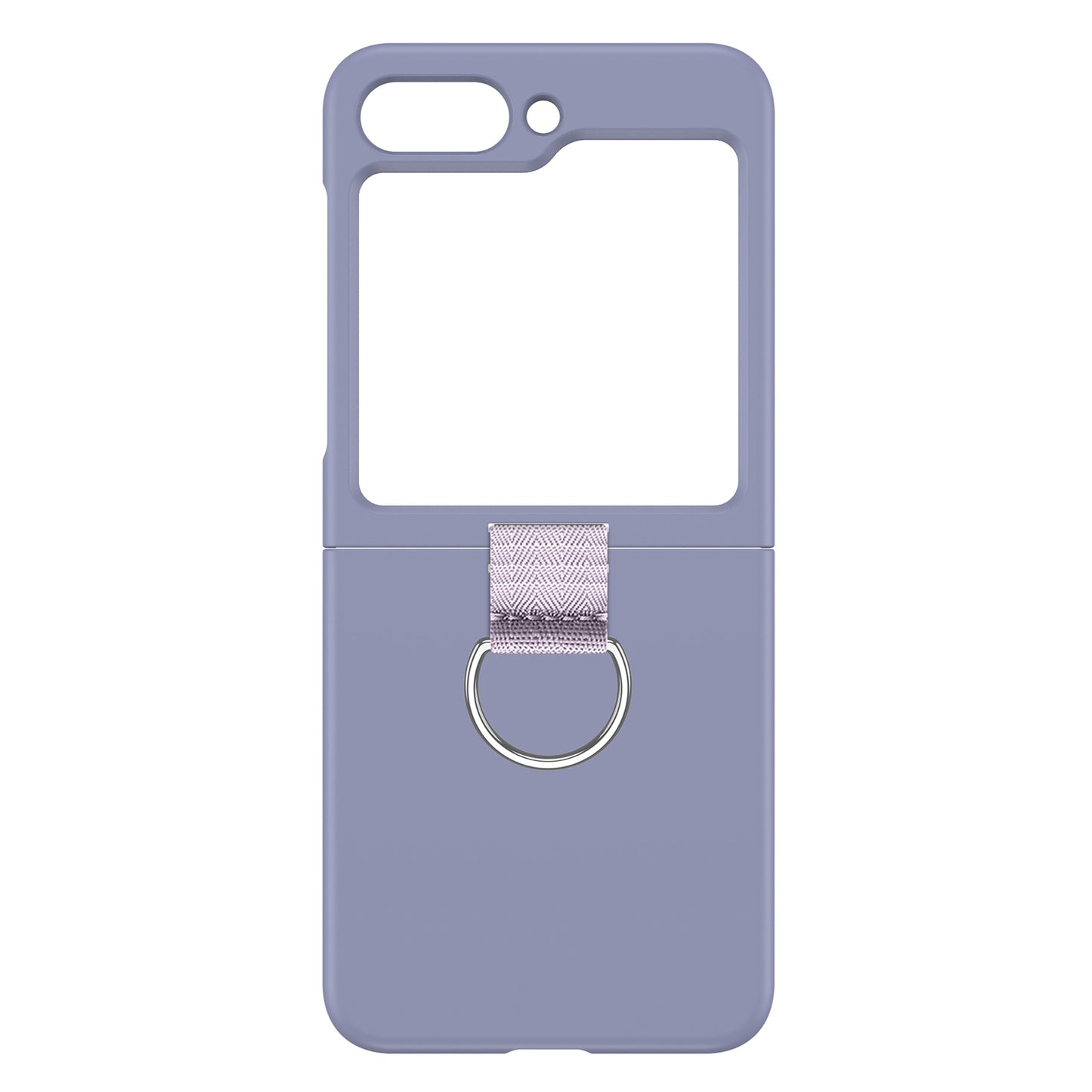 Uniqkart for Samsung Galaxy Z Flip5 5G Hard PC Phone Case Anti-scratch Cover with D-Shape Ring Holder - Purple