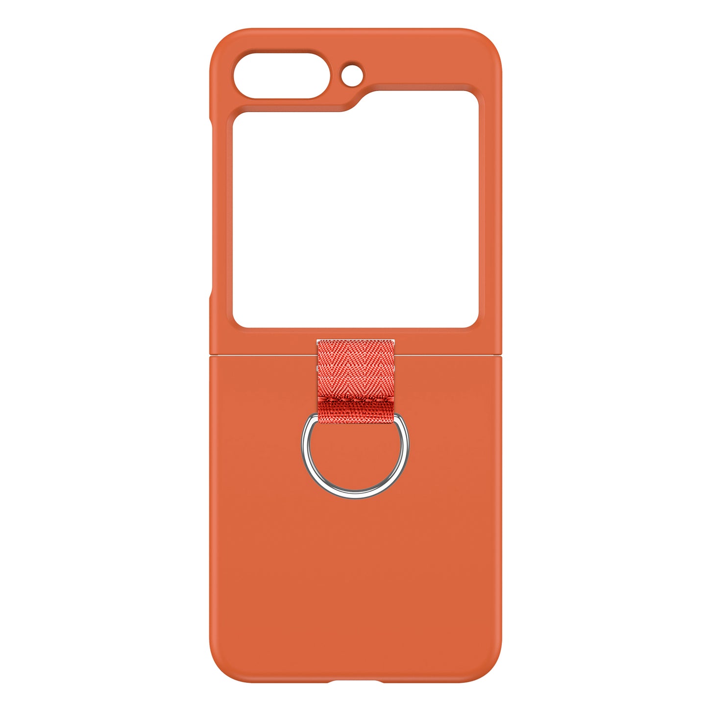Uniqkart for Samsung Galaxy Z Flip5 5G Hard PC Phone Case Anti-scratch Cover with D-Shape Ring Holder - Dark Pink