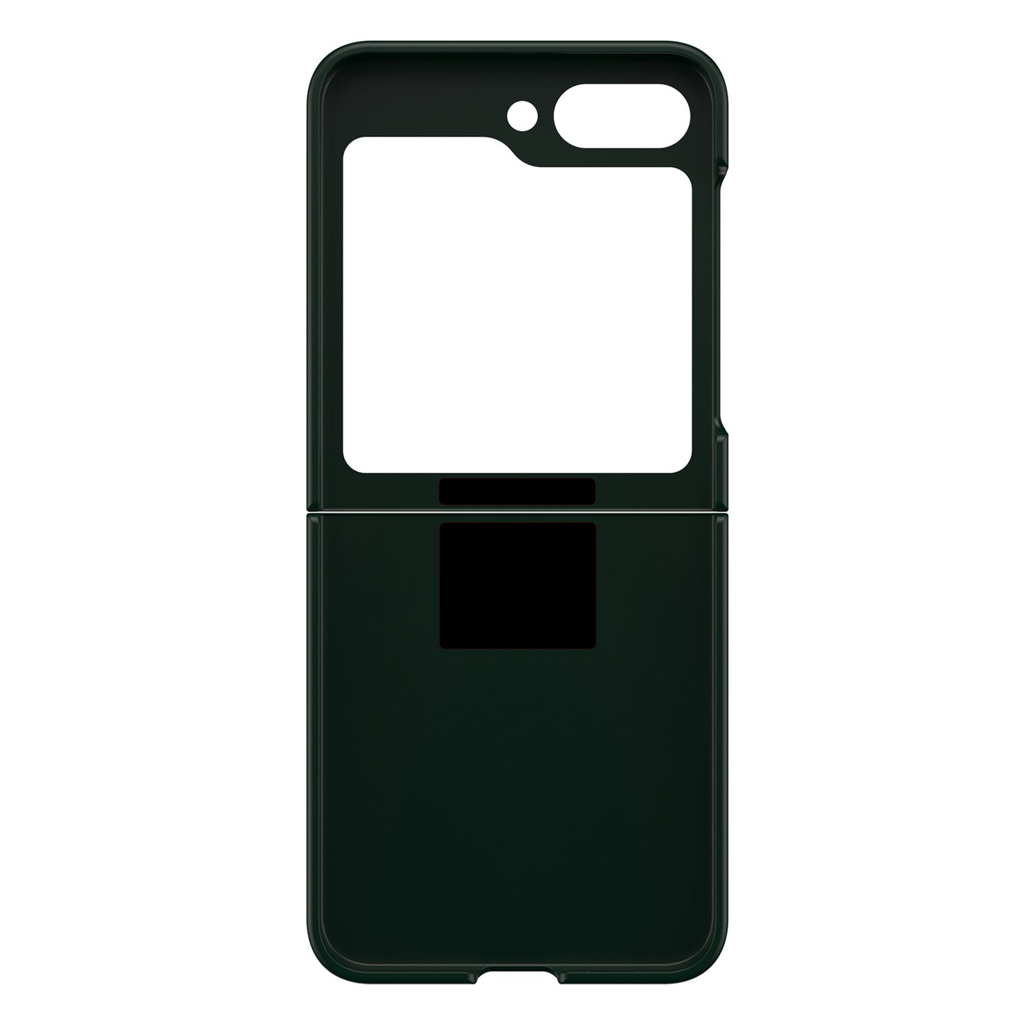Uniqkart for Samsung Galaxy Z Flip5 5G Hard PC Phone Case Anti-scratch Cover with D-Shape Ring Holder - Dark Green