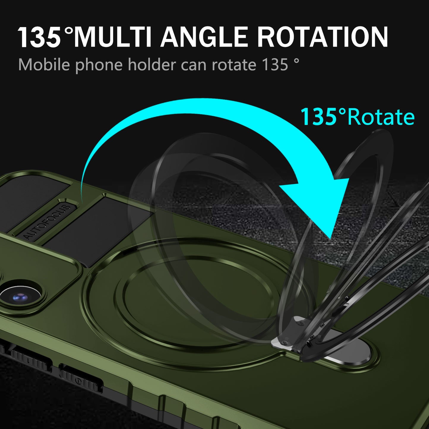 Uniqkart for Samsung Galaxy S22+ 5G Magnetic Phone Case Kickstand PC+TPU Anti-Scratch Cover - Green