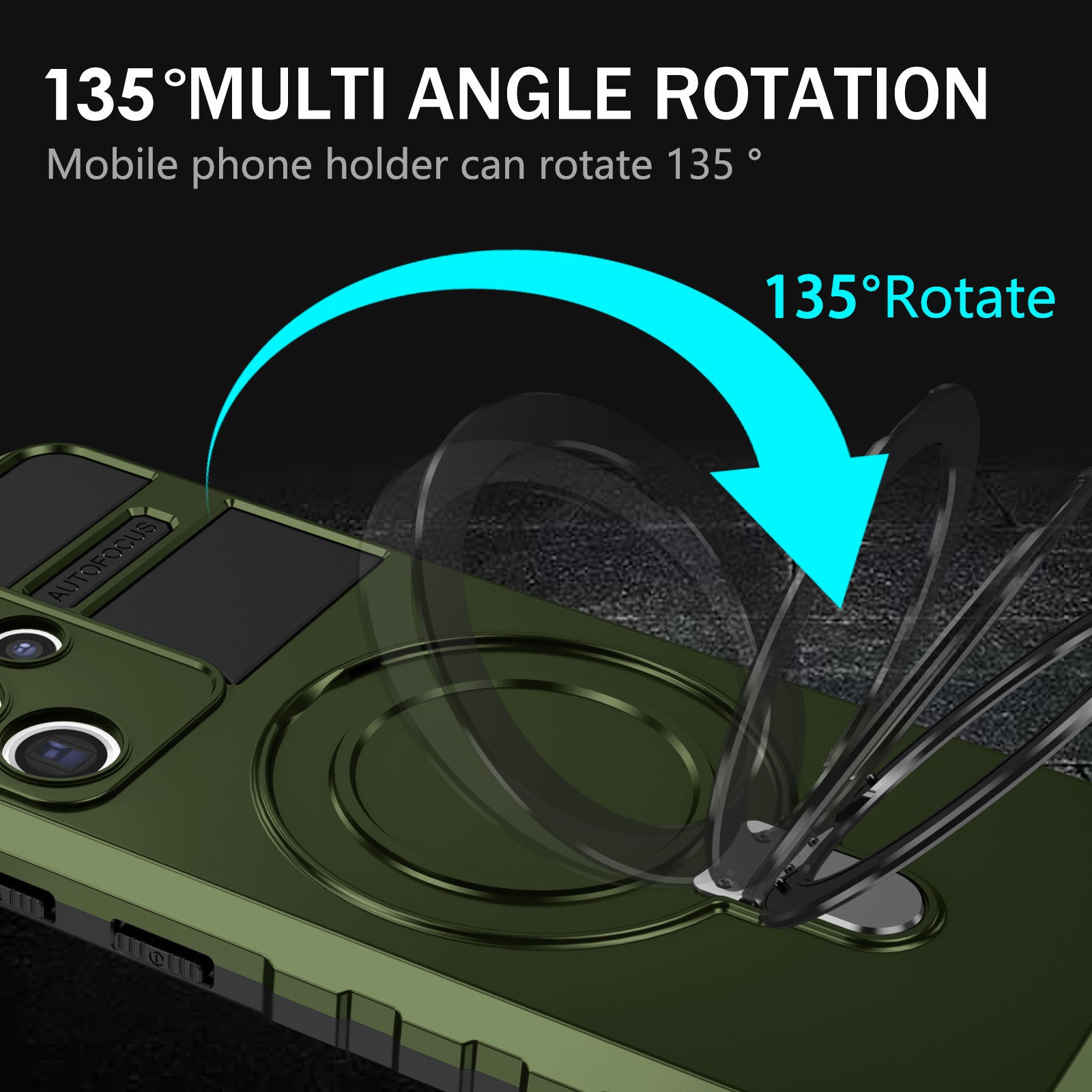Uniqkart for Samsung Galaxy S21 Ultra 5G Magnetic Kickstand Case PC+TPU Scratch Resistant Phone Cover - Green