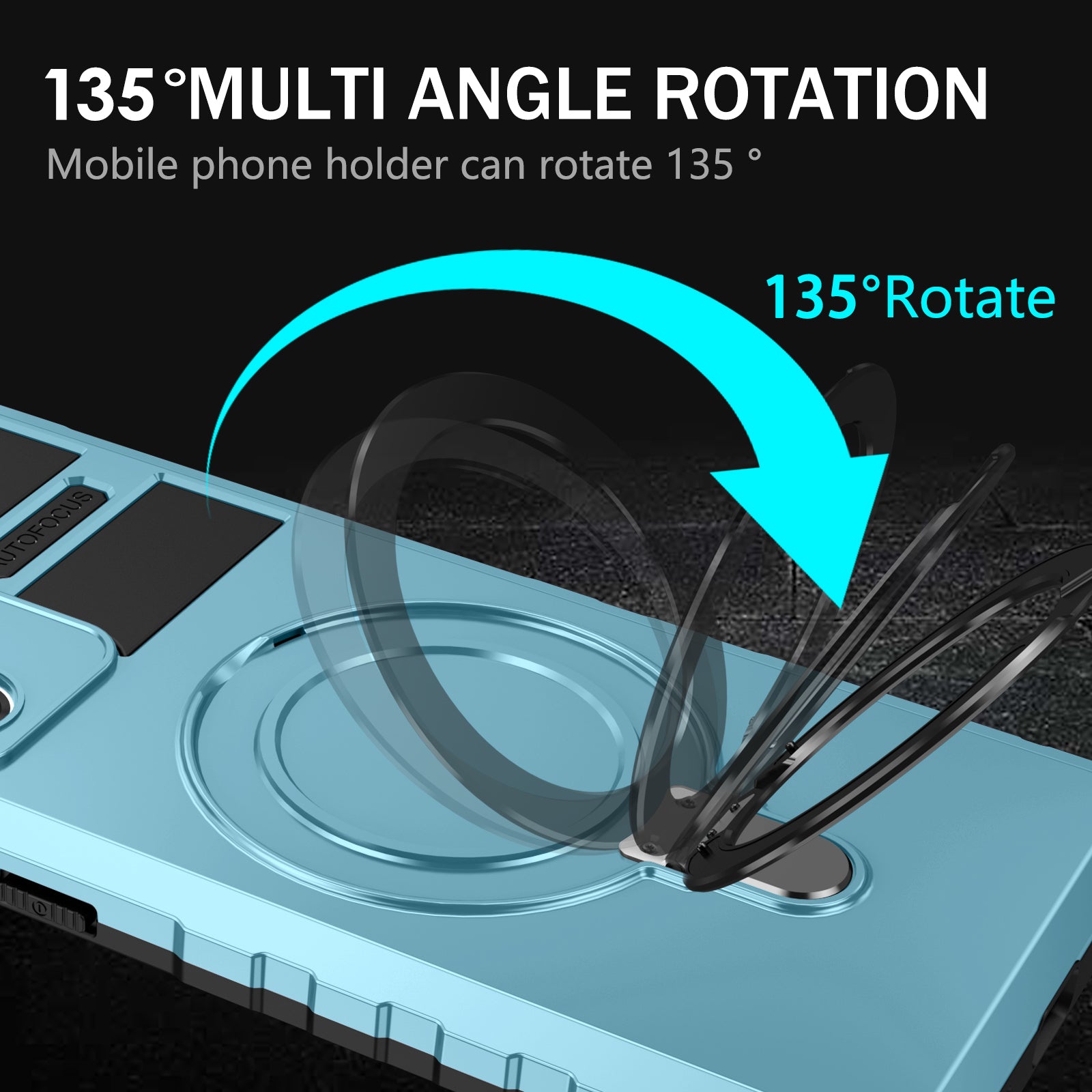 Magnetic Phone Case for Samsung Galaxy Note20 Ultra / Note20 Ultra 5G , Shockproof PC+TPU Kickstand Cover - Baby Blue