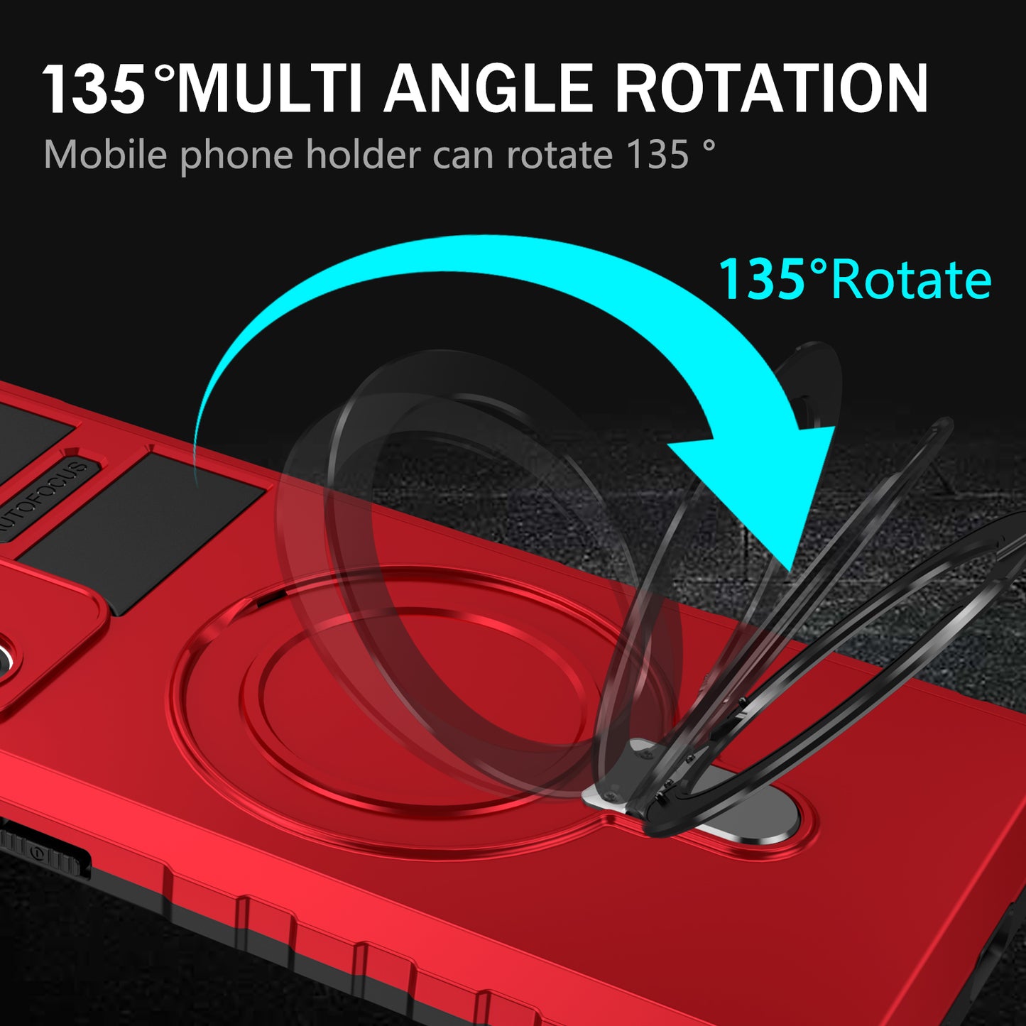 Magnetic Phone Case for Samsung Galaxy Note20 Ultra / Note20 Ultra 5G , Shockproof PC+TPU Kickstand Cover - Red