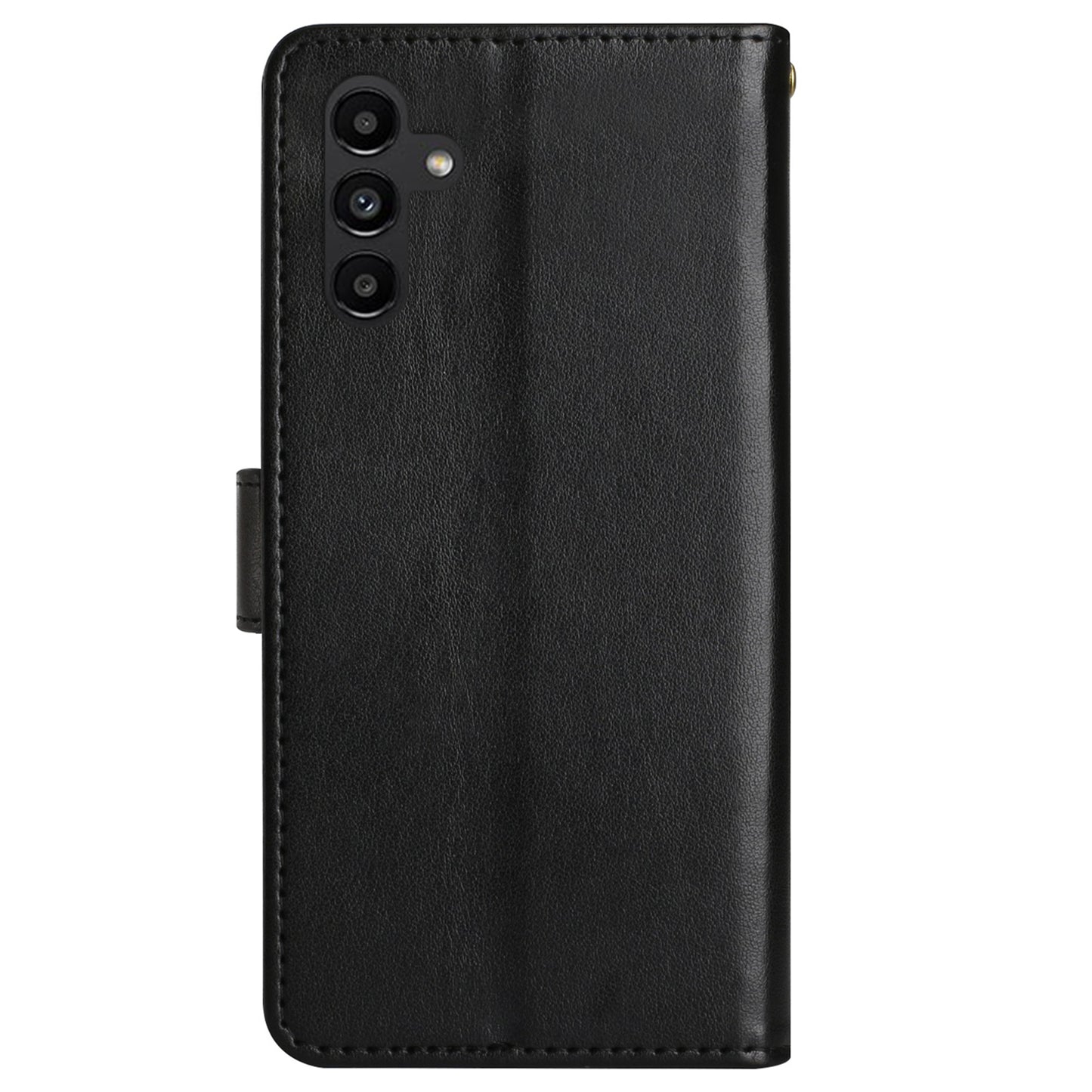 Uniqkart for Samsung Galaxy M14 5G Imprinted Butterflies PU Leather Phone Case Wallet Cover Stand with Strap - Black